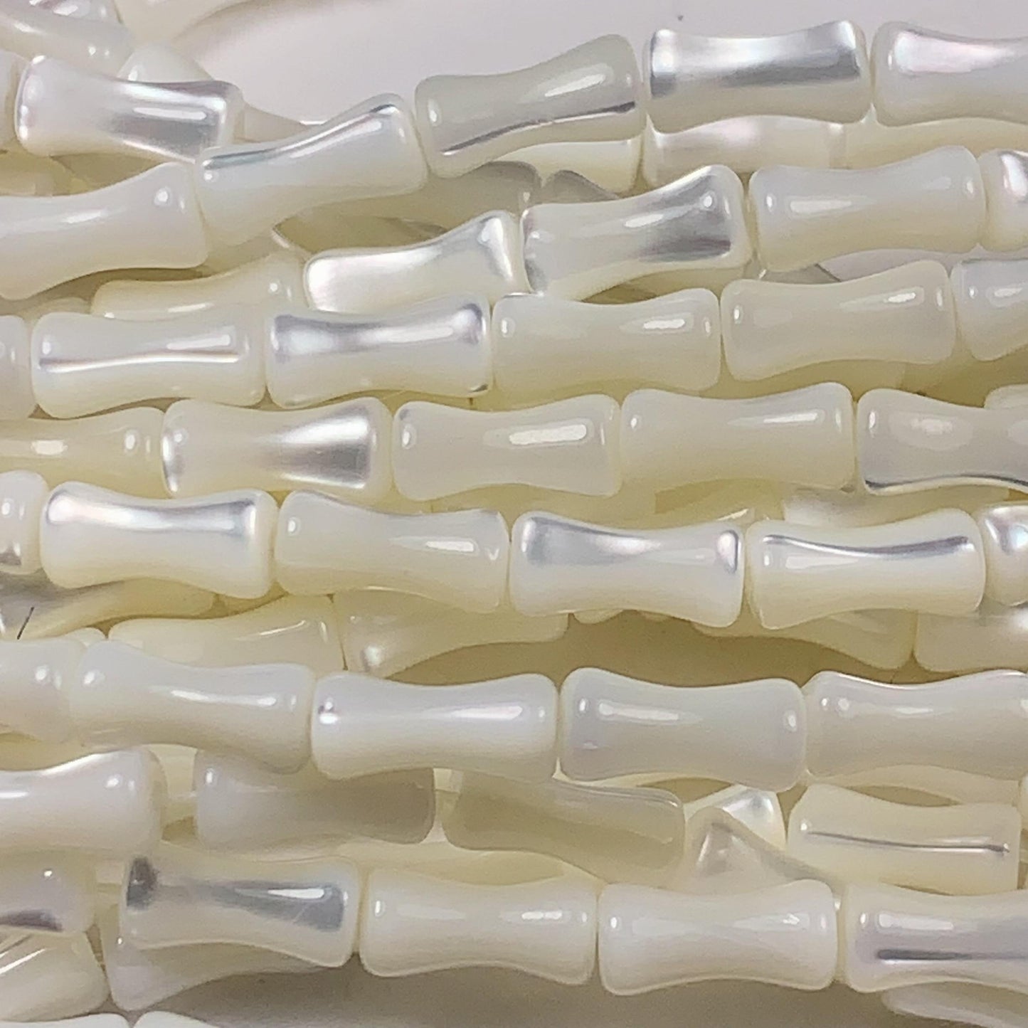 4x8mm Genuine Natural White Mother of pearl Shell bamboo shape beads 15Strand