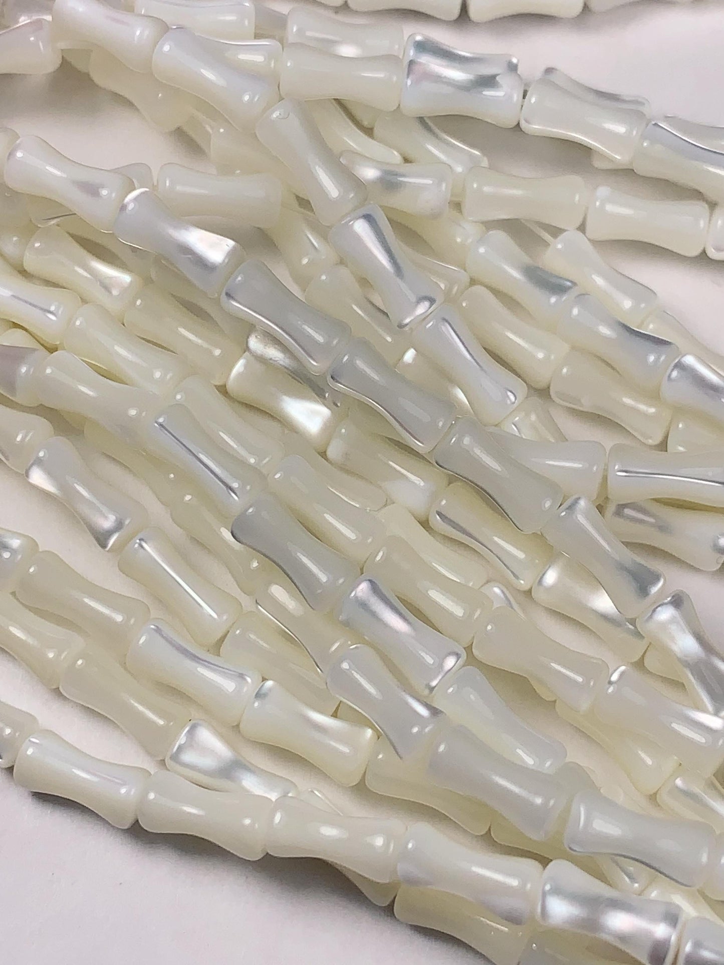 4x8mm Genuine Natural White Mother of pearl Shell bamboo shape beads 15Strand