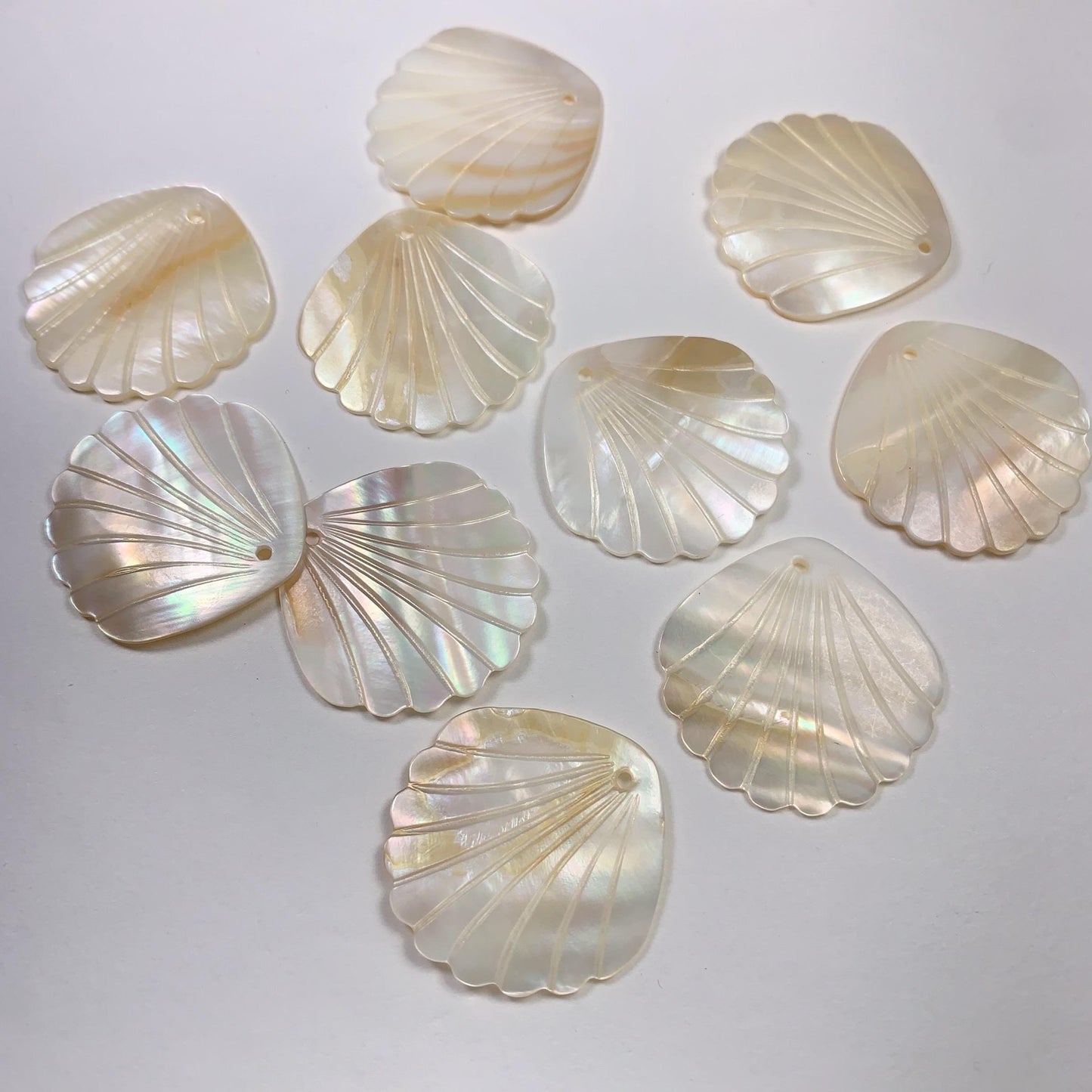 Carved Mother of Pearl Shell Bead: 20mm DIY Gemstone
