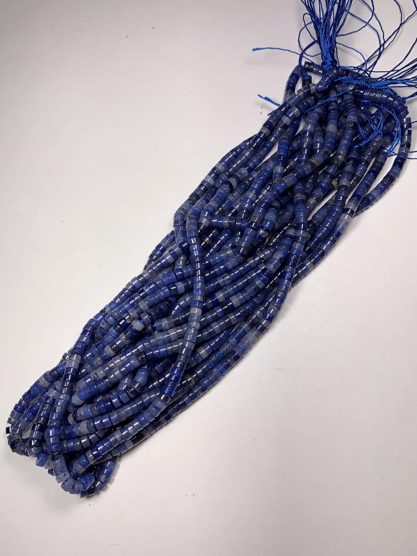 2x4mm Natural Blue Aventurine Heishi Disc Beads 15 Strand