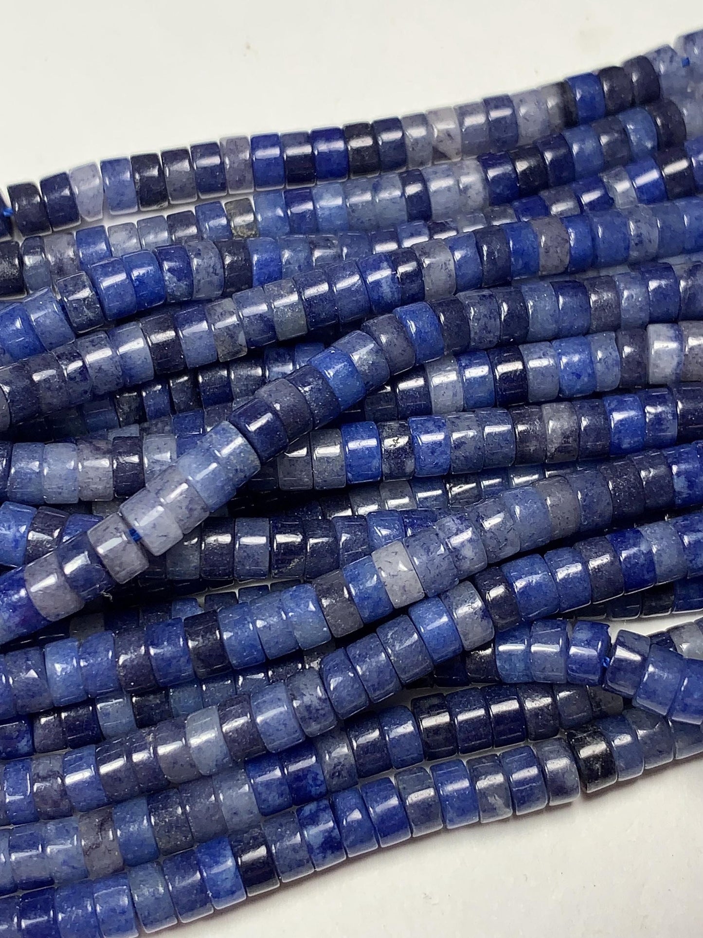 2x4mm Natural Blue Aventurine Heishi Disc Beads 15 Strand
