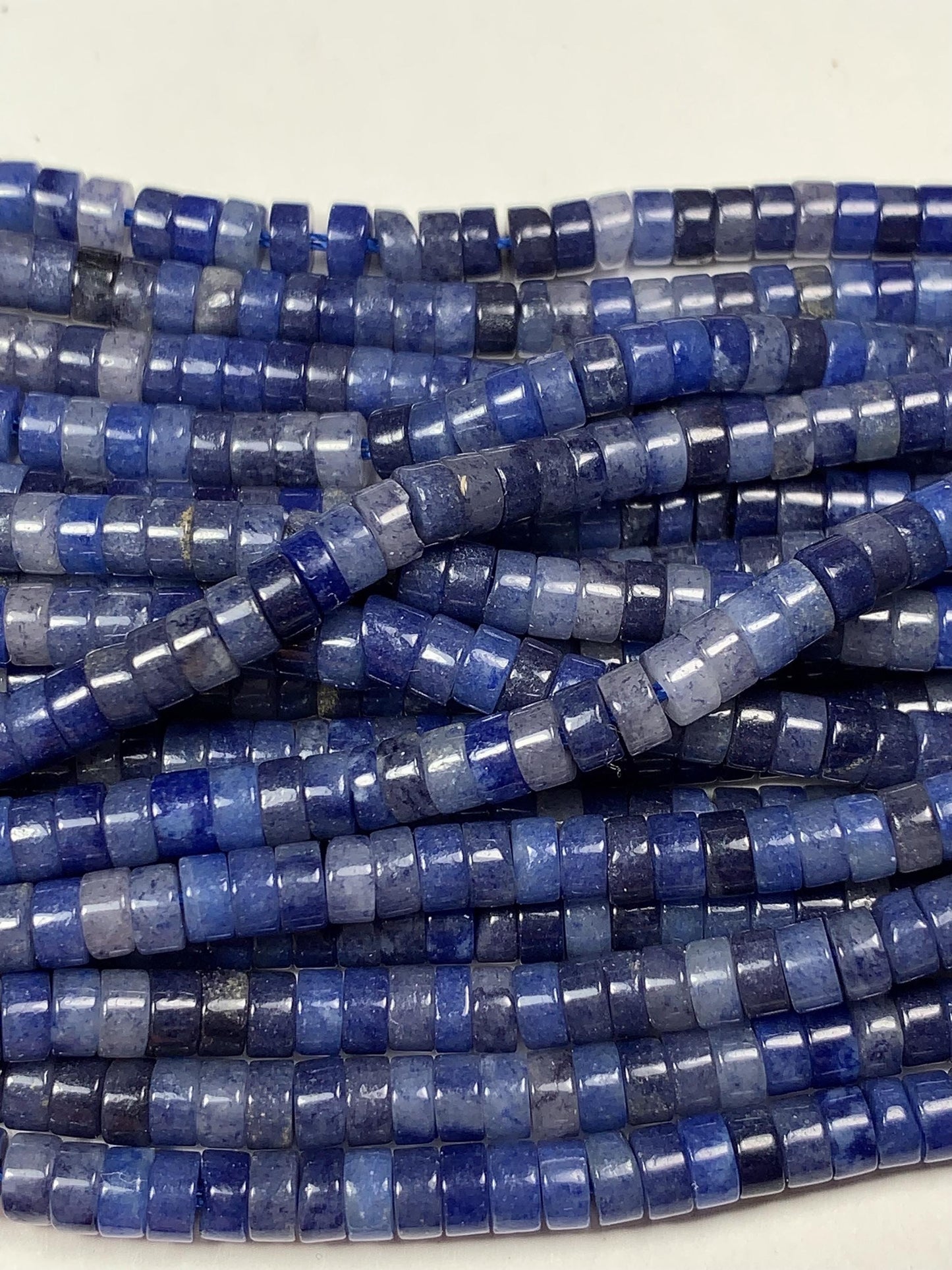 2x4mm Natural Blue Aventurine Heishi Disc Beads 15 Strand