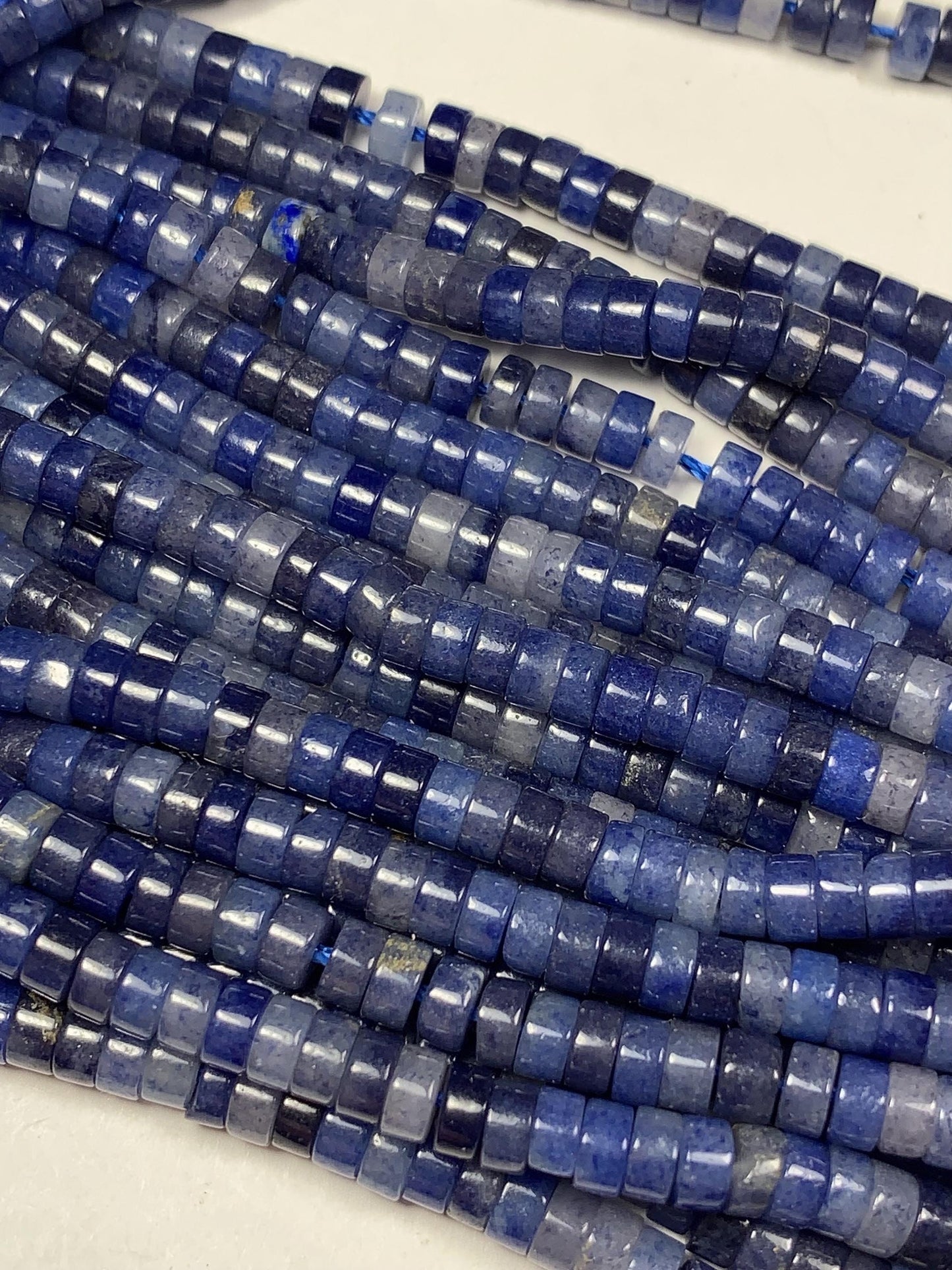 2x4mm Natural Blue Aventurine Heishi Disc Beads 15 Strand