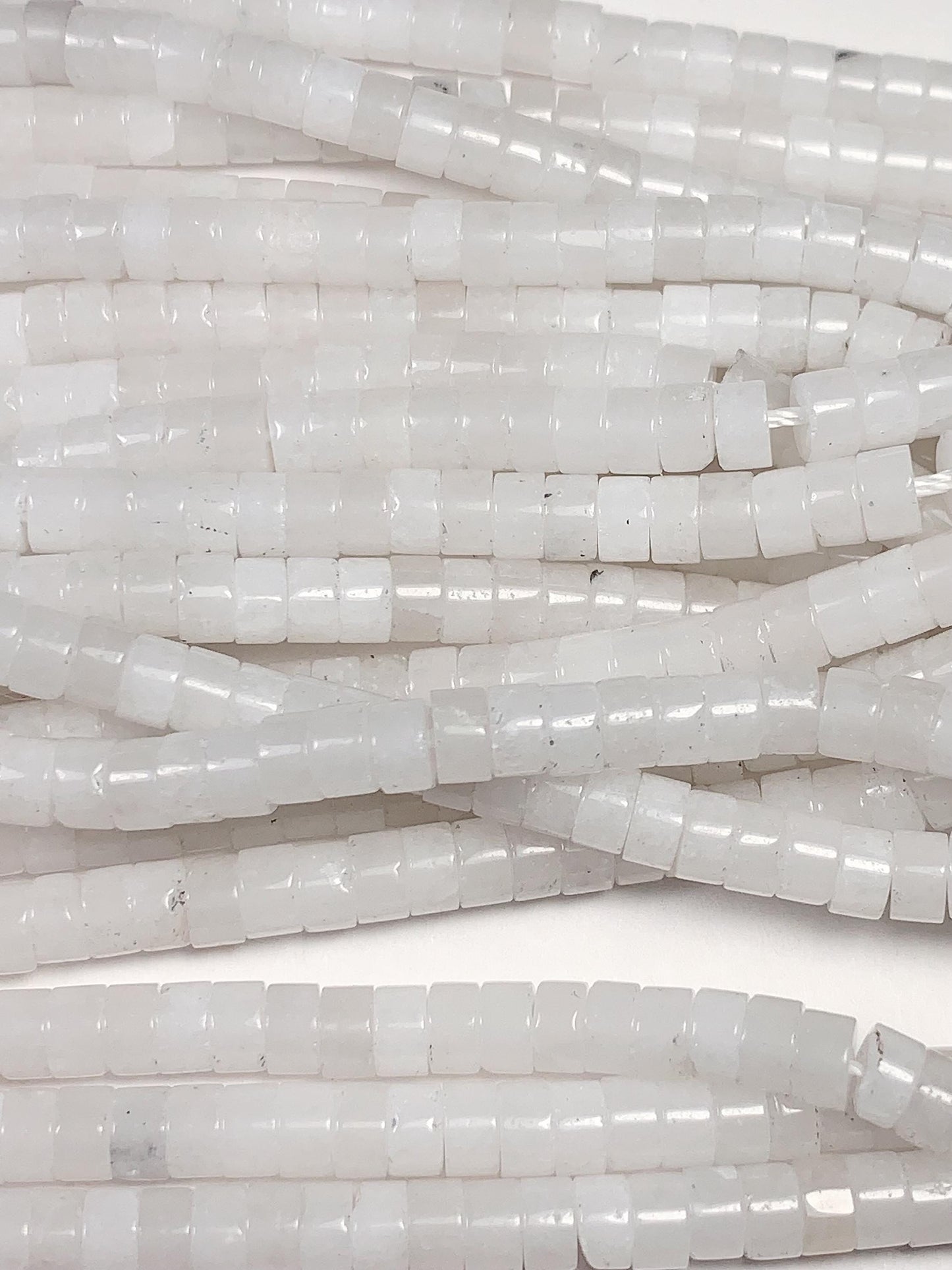 2x4mm Good Quality Natural white jade Heishi Disc Beads 15.5" Strand