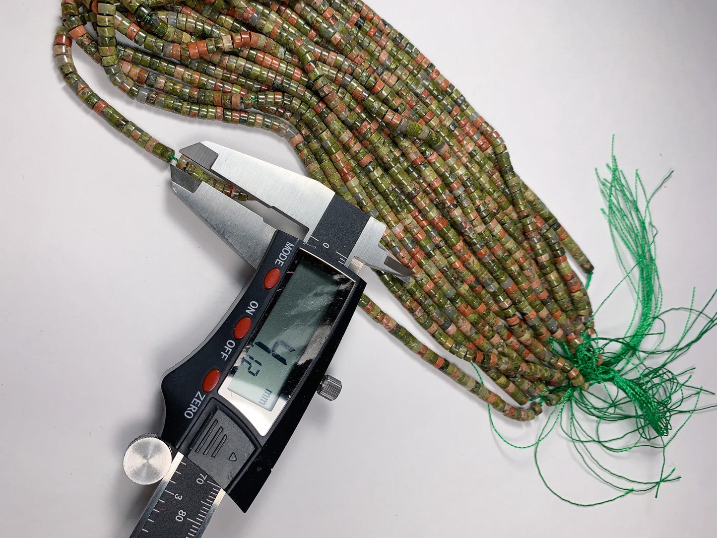 2x4mm Natural Green Red Unakite Heishi Disc Beads 15 Strand