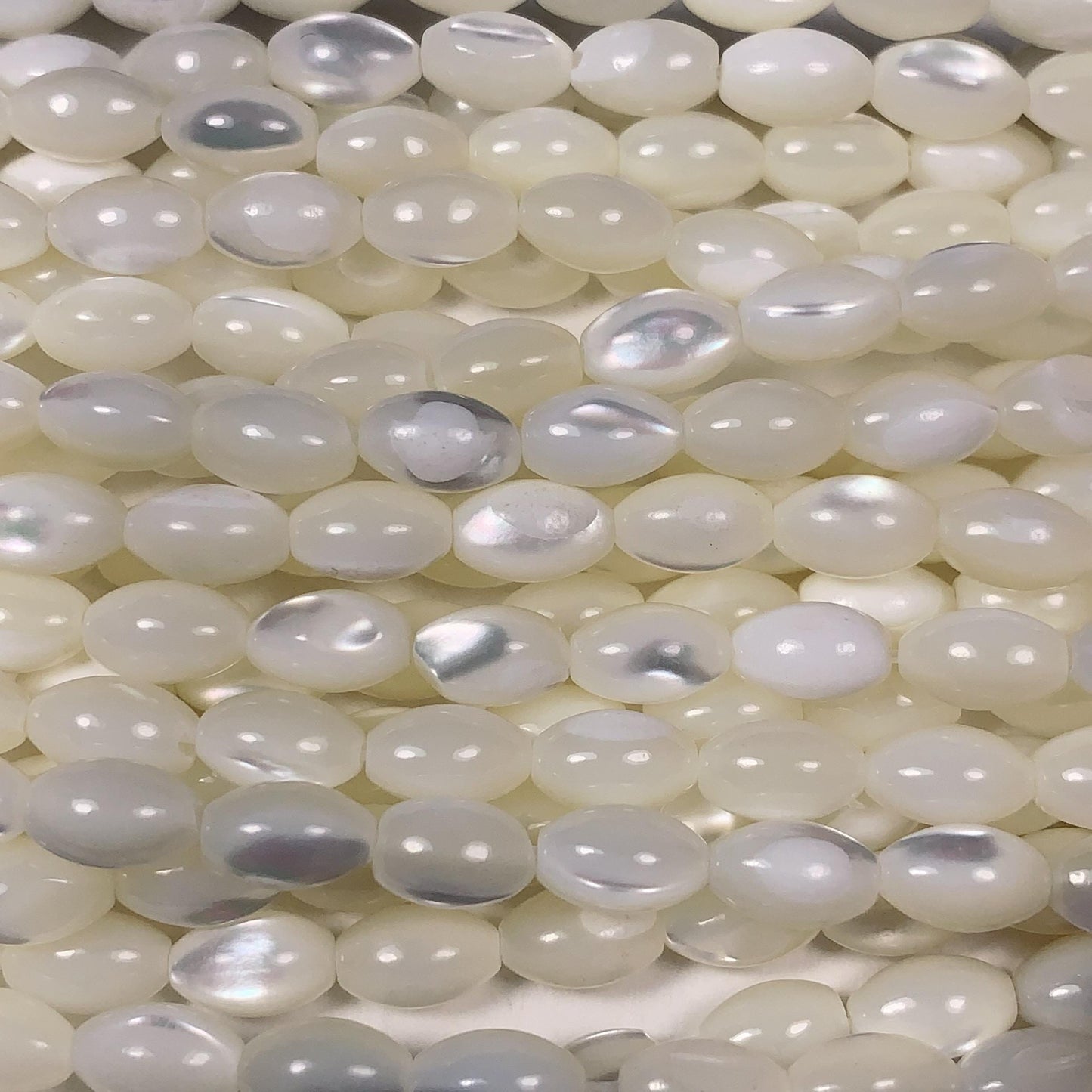 5x8mm AAA  Natural White Mother of pearl Shell Rice Shape Beads 15Strand