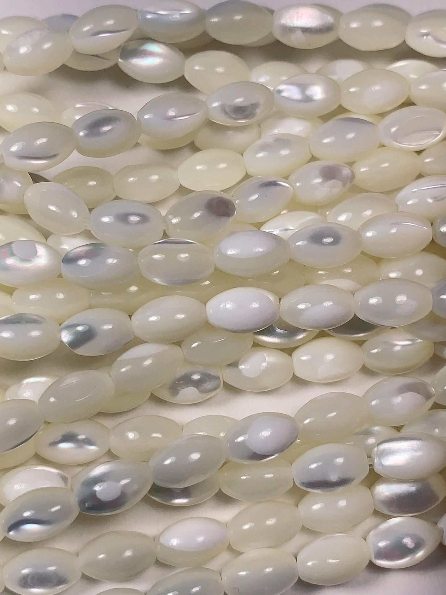 5x8mm AAA  Natural White Mother of pearl Shell Rice Shape Beads 15Strand