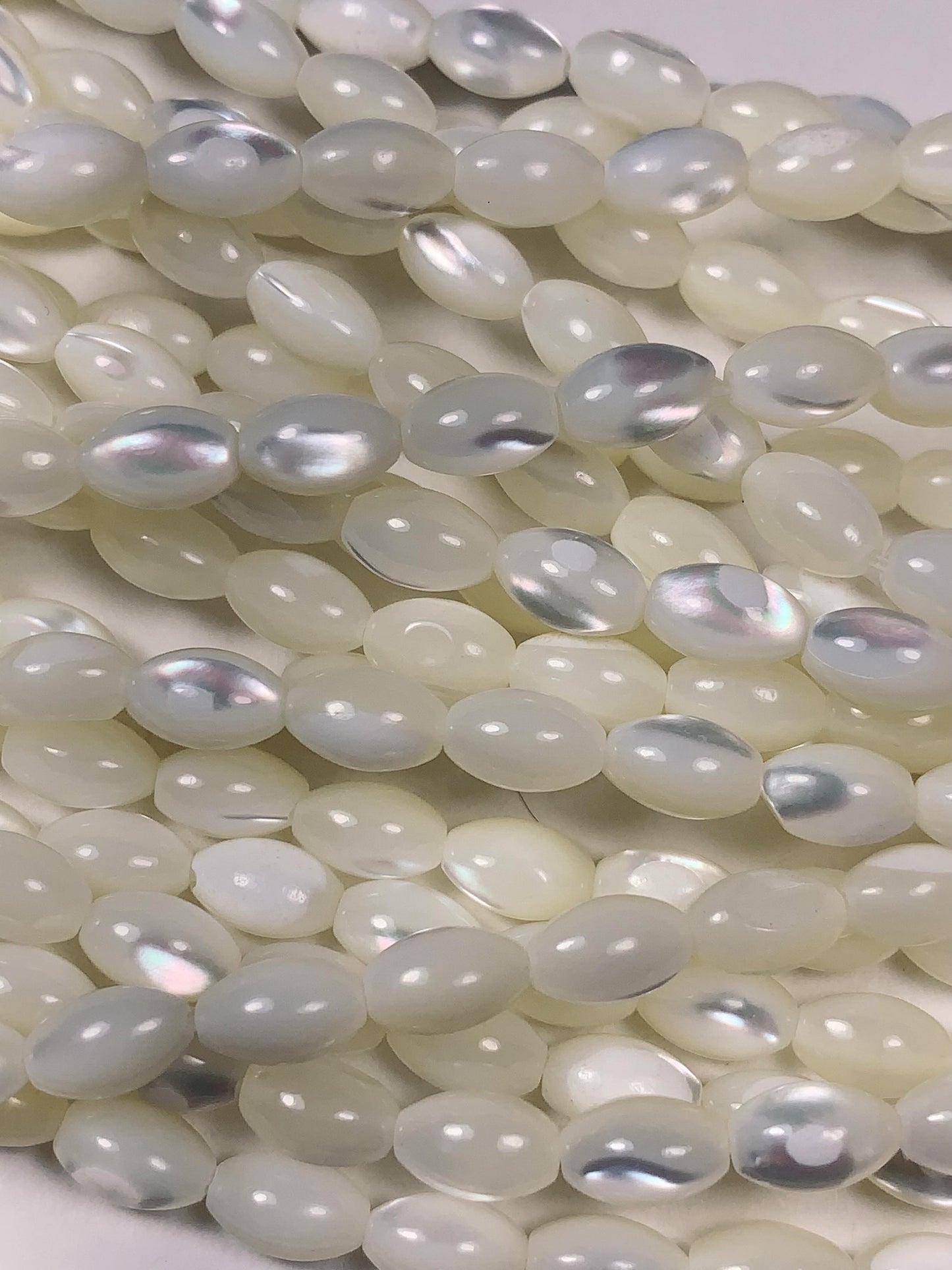 5x8mm AAA  Natural White Mother of pearl Shell Rice Shape Beads 15Strand