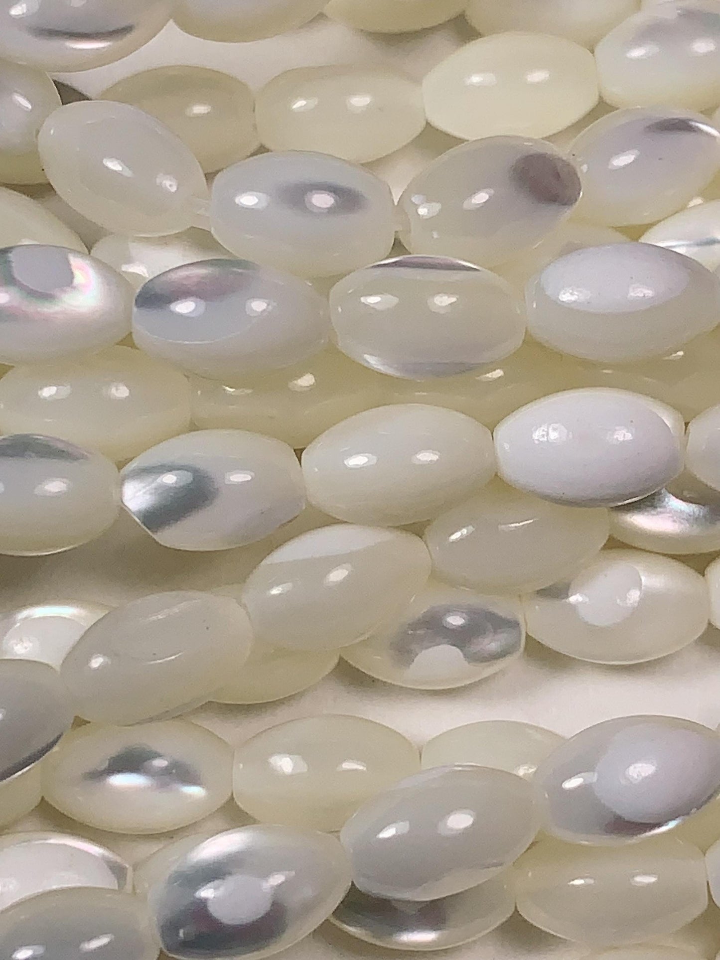 5x8mm AAA  Natural White Mother of pearl Shell Rice Shape Beads 15Strand