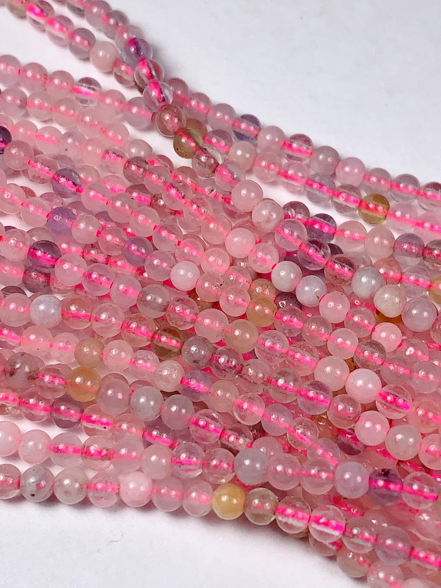 Morganite Smooth Round Beads: Natural Pink, Blue, Yellow, Green Gemstone Strand