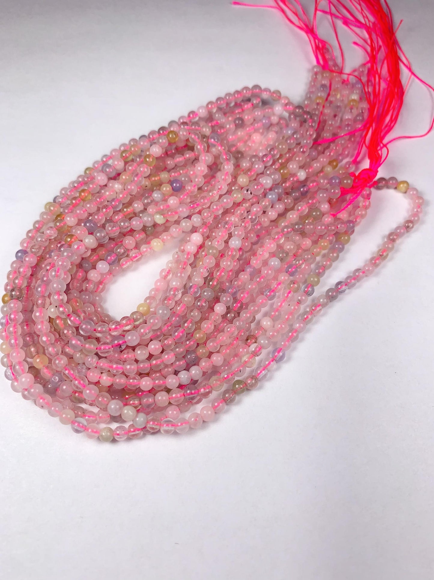 Morganite Smooth Round Beads: Natural Pink, Blue, Yellow, Green Gemstone Strand