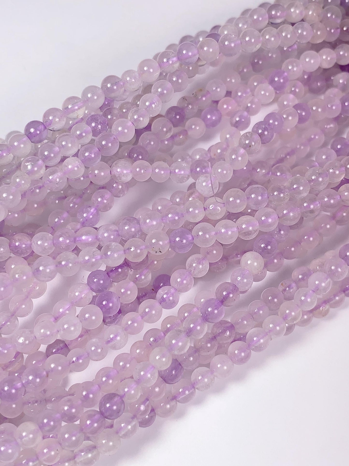 AAA Lavender Amethyst Beads: 3mm Smooth Round Gemstone Strand