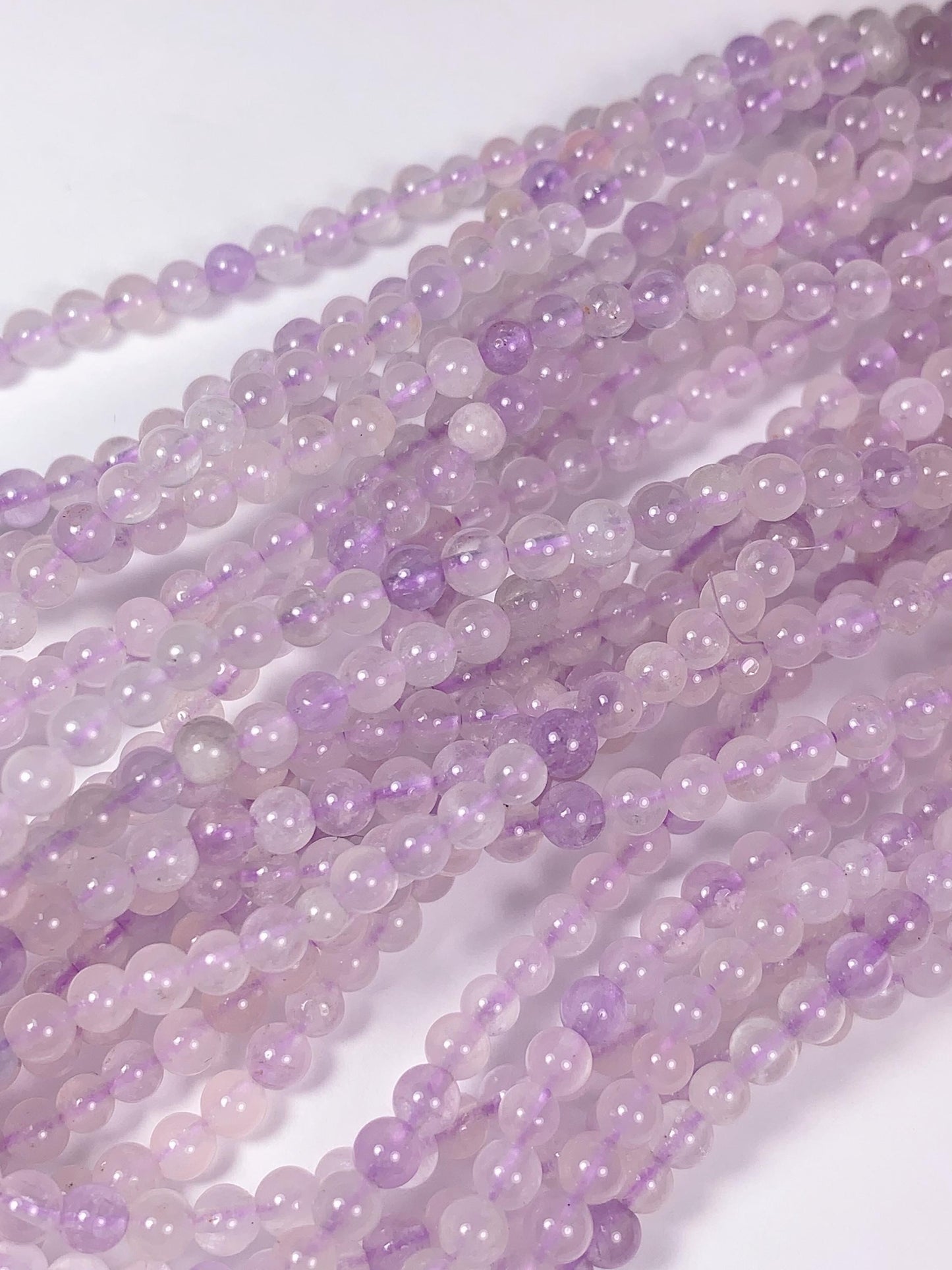 AAA Lavender Amethyst Beads: 3mm Smooth Round Gemstone Strand