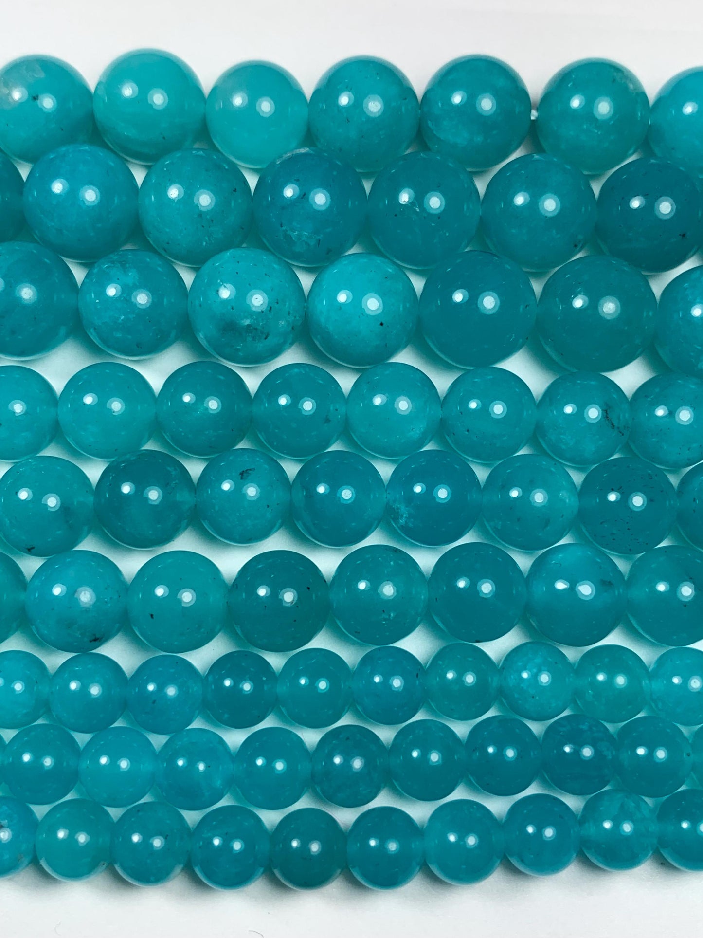 Natural Blue Amazonite Round Beads 15.5" Strand: Gemstone Jewelry Making