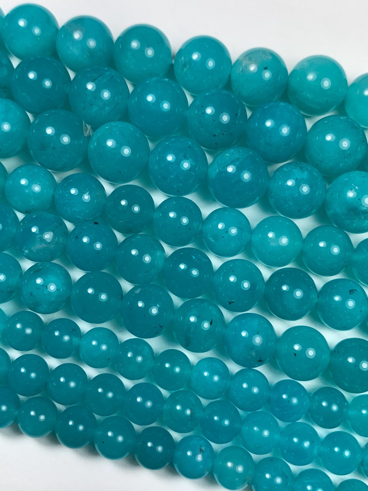 Natural Blue Amazonite Round Beads 15.5" Strand: Gemstone Jewelry Making