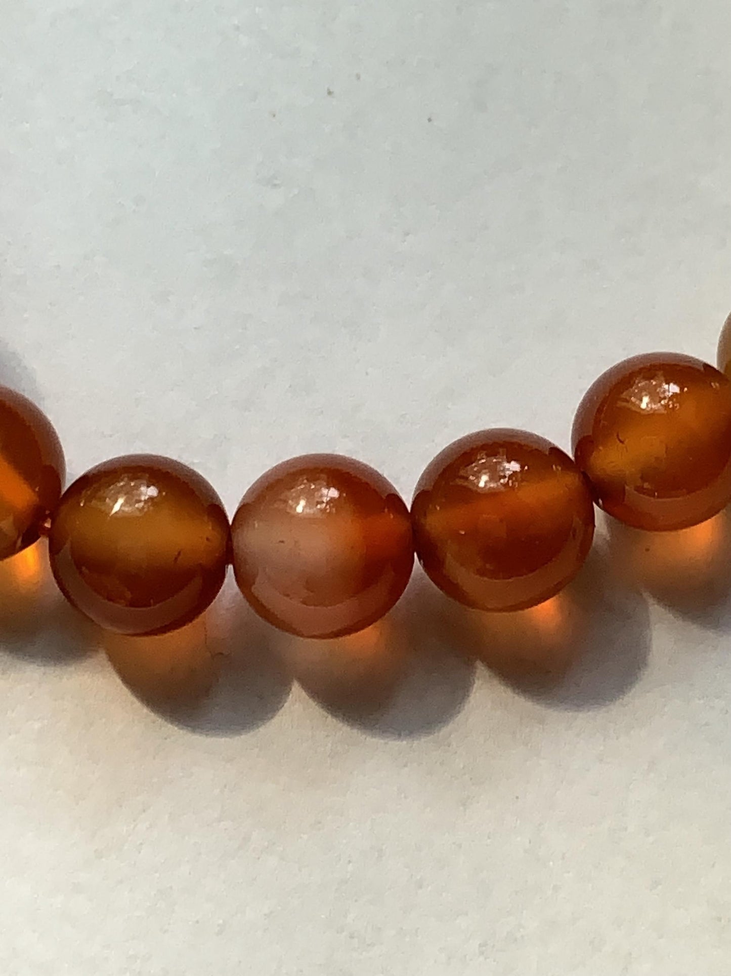 Orange Agate Stretch Bracelet: AAA Grade Gemstone, Handmade in USA