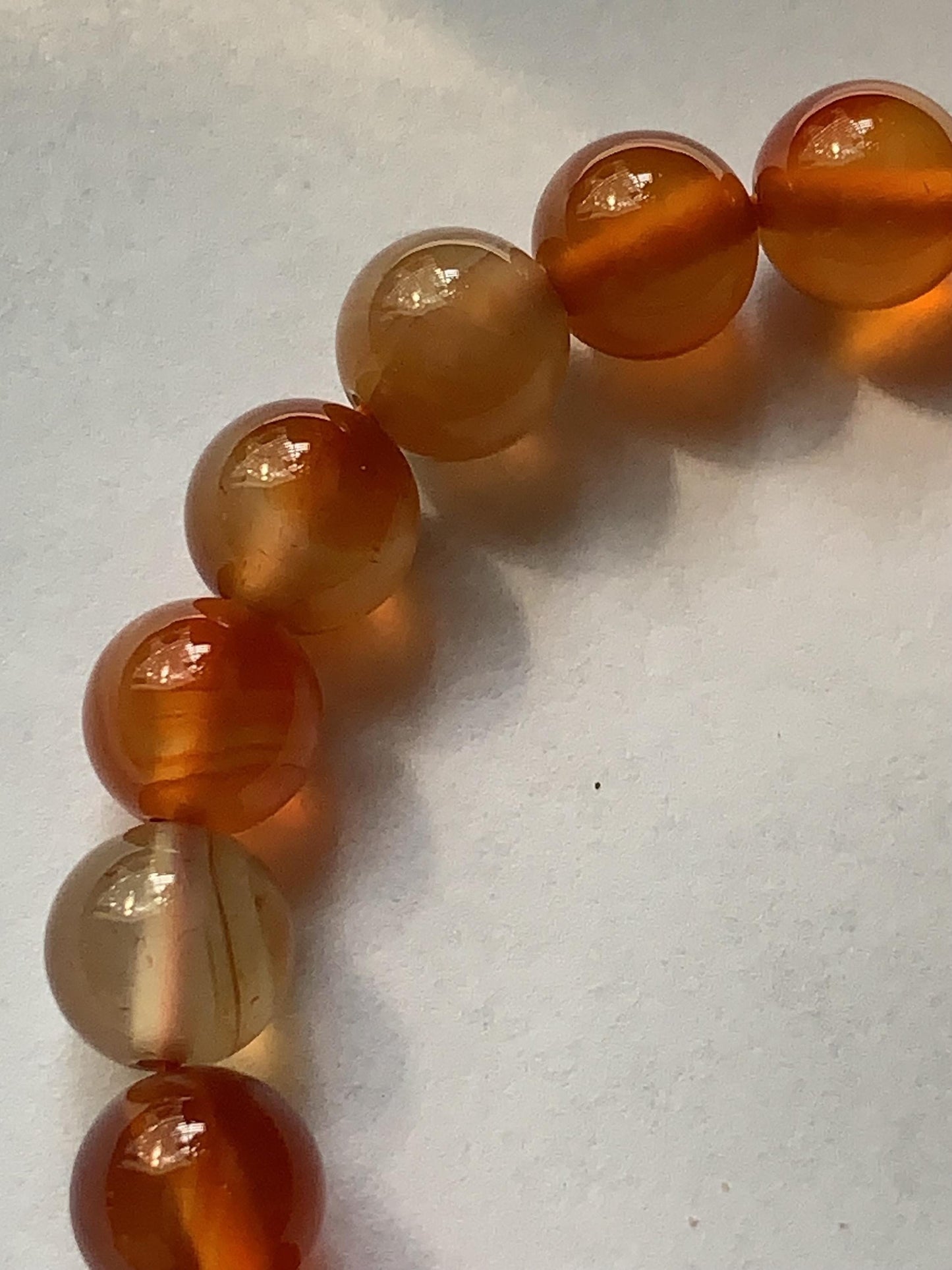 Orange Agate Stretch Bracelet: AAA Grade Gemstone, Handmade in USA