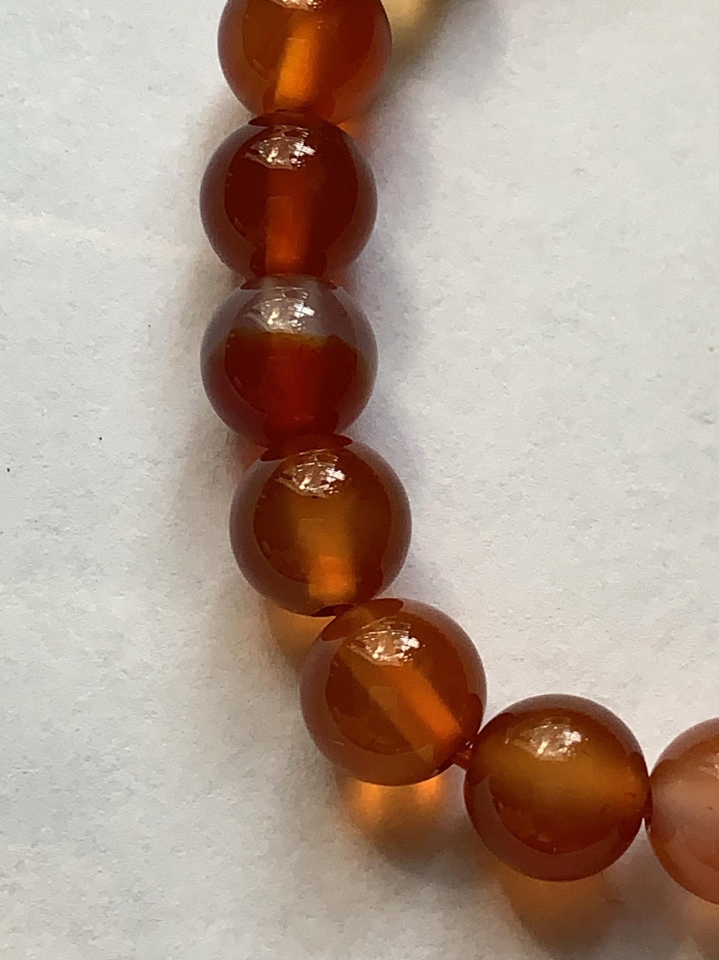 Orange Agate Stretch Bracelet: AAA Grade Gemstone, Handmade in USA