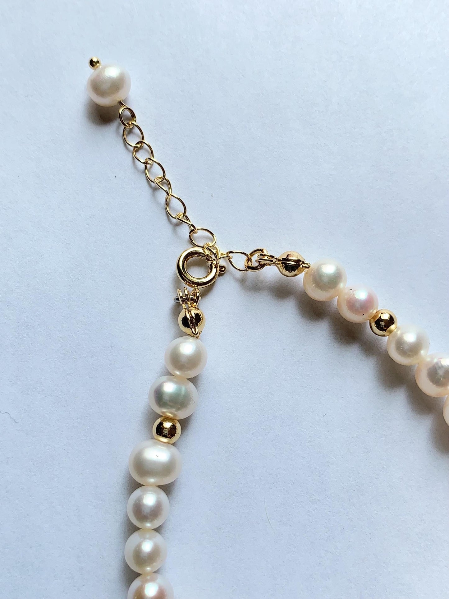 Freshwater Pearl Necklace: 14K Gold Filled Star Moon Charm