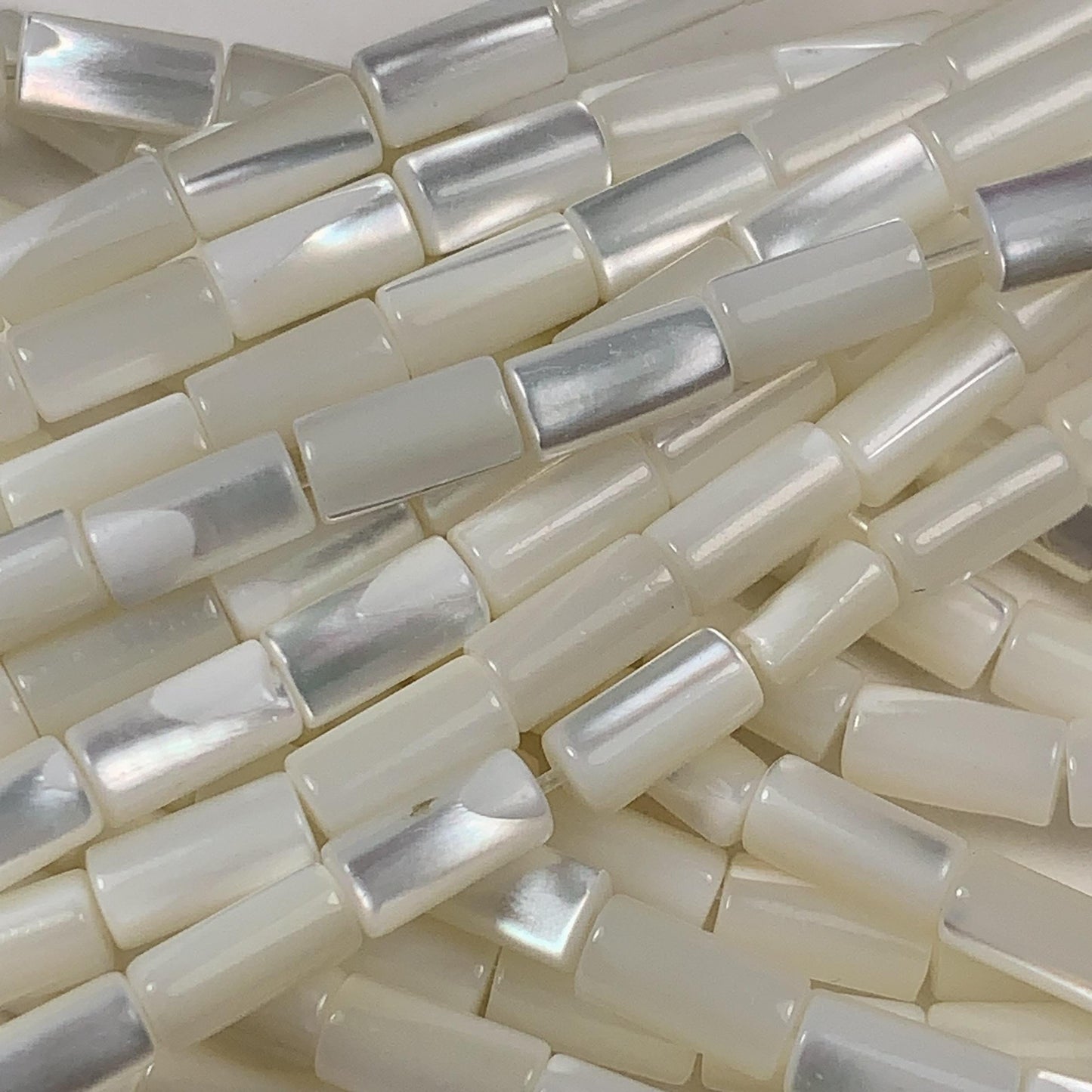 4x8mm Genuine Natural White Mother of pearl Shell cylindrical shape beads 15Strand