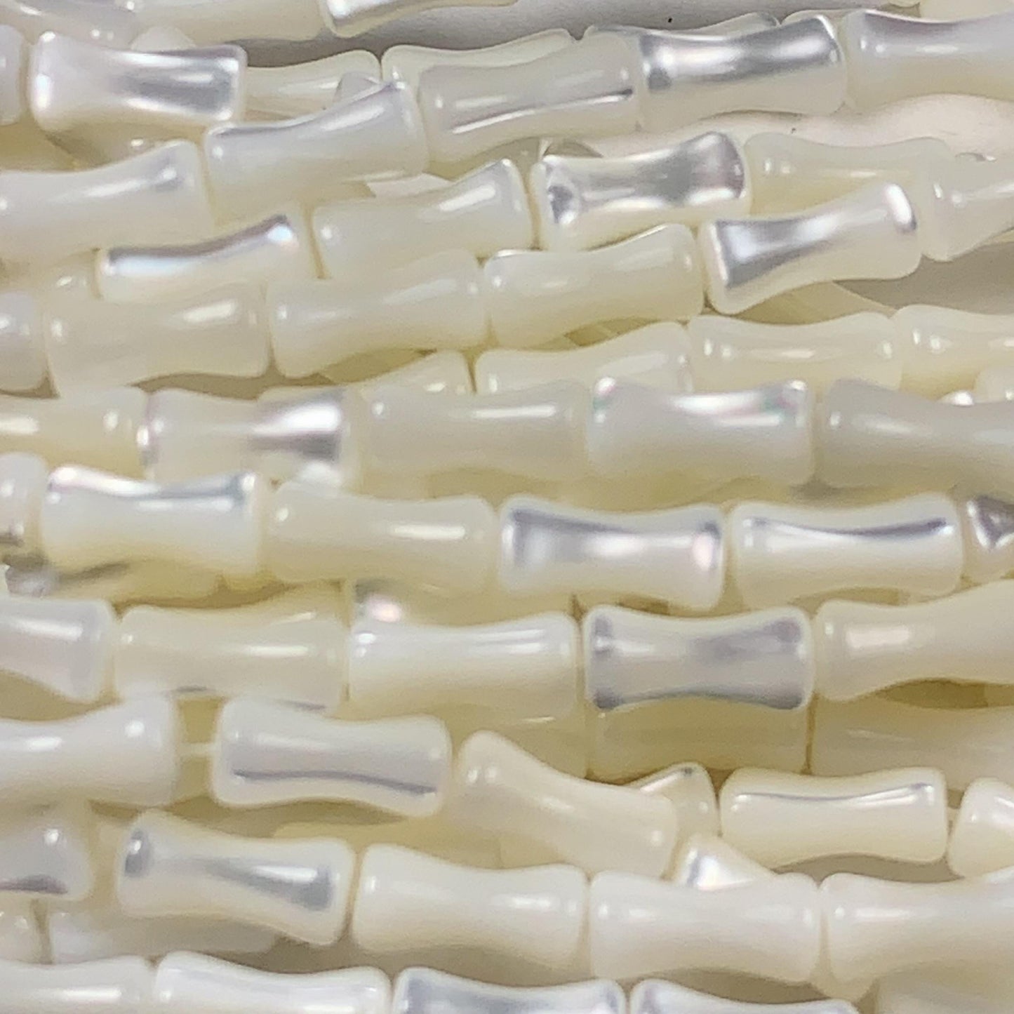 4x8mm Genuine Natural White Mother of pearl Shell bamboo shape beads 15Strand