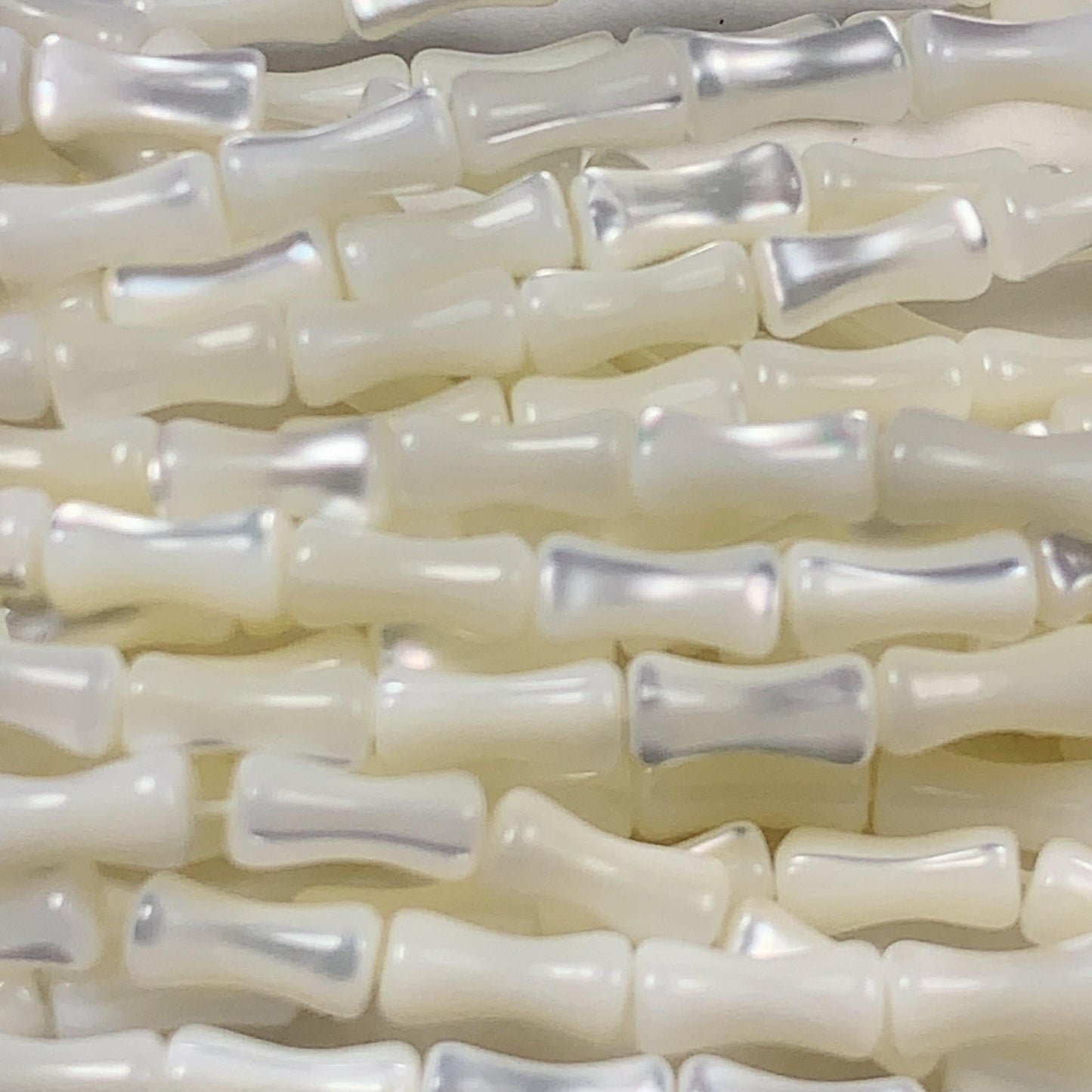 4x8mm Genuine Natural White Mother of pearl Shell bamboo shape beads 15Strand