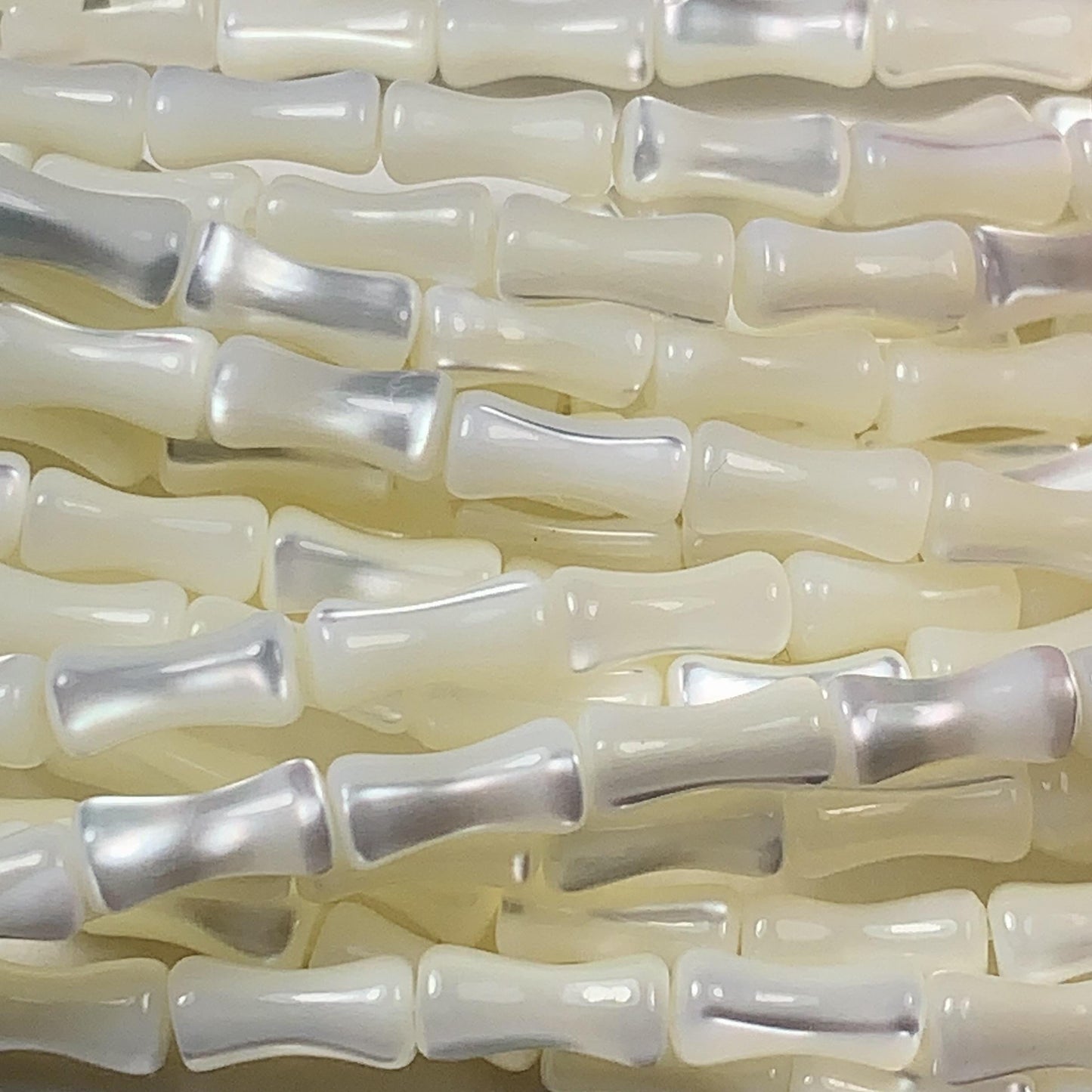 4x8mm Genuine Natural White Mother of pearl Shell bamboo shape beads 15Strand