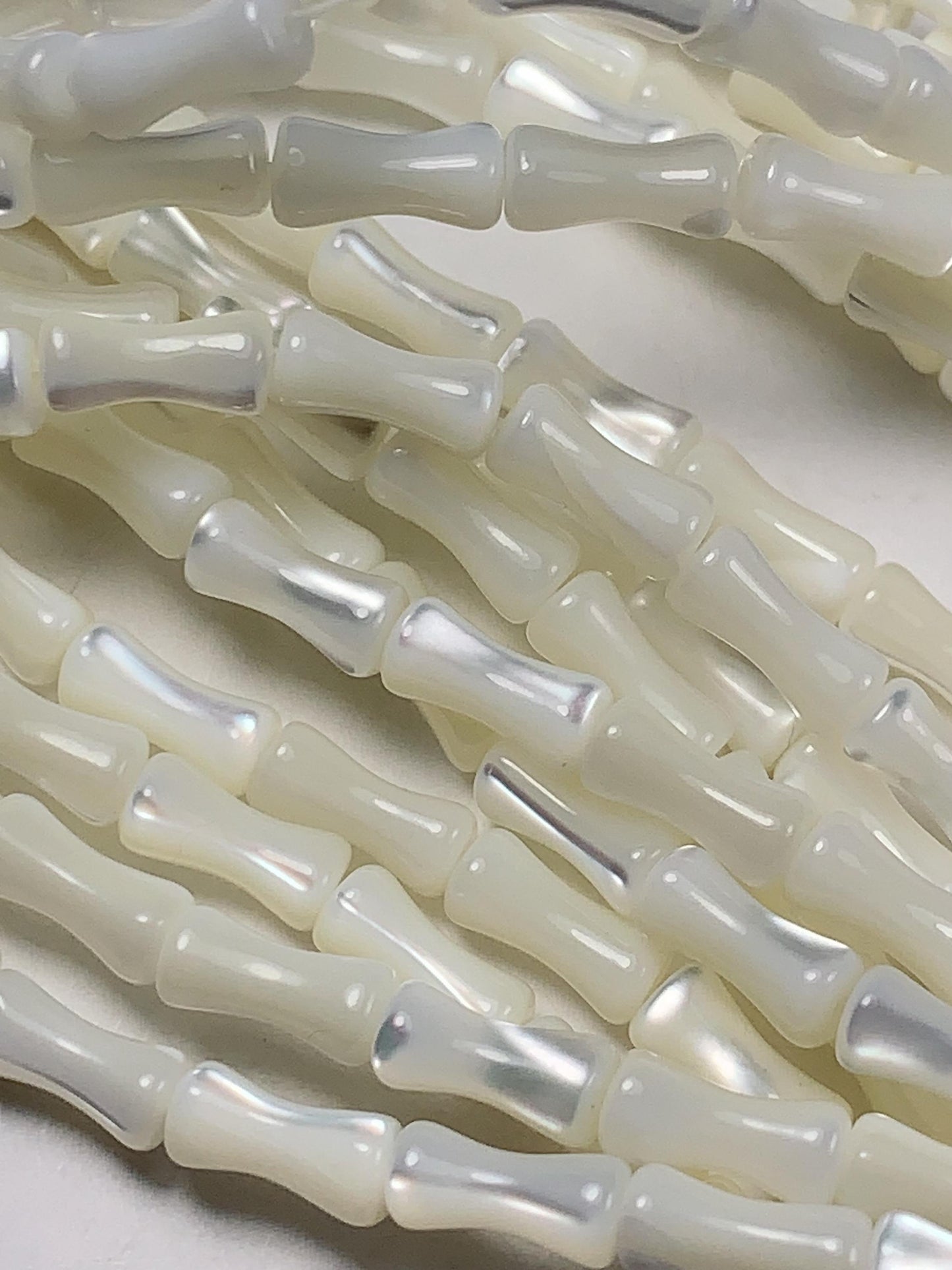 4x8mm Genuine Natural White Mother of pearl Shell bamboo shape beads 15Strand