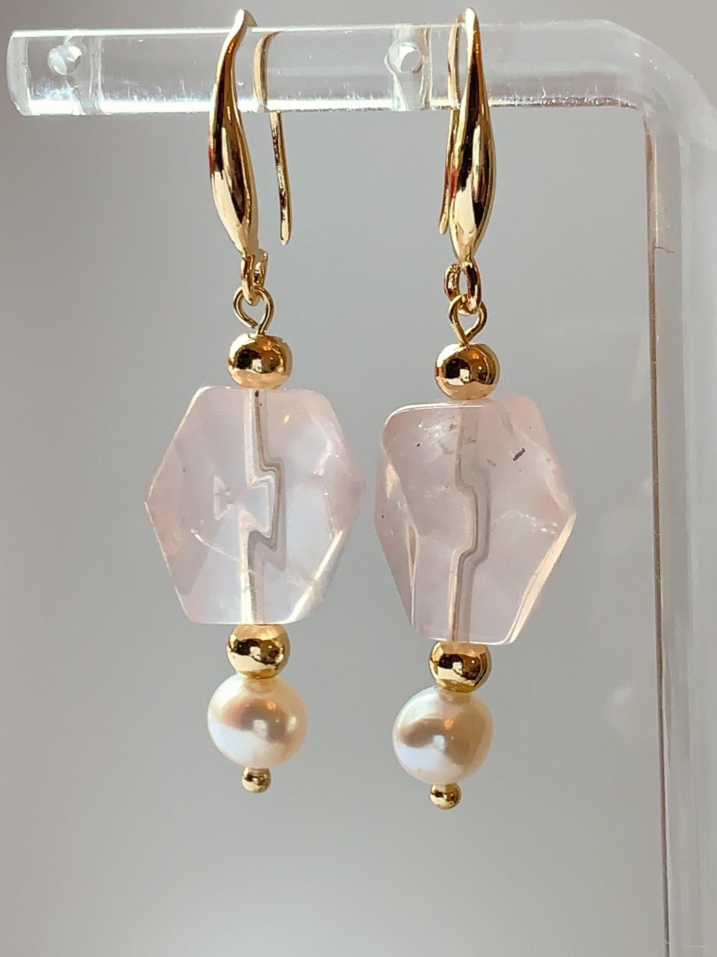 Freshwater Pearl Necklace: 14K Gold Filled Star Moon Charm