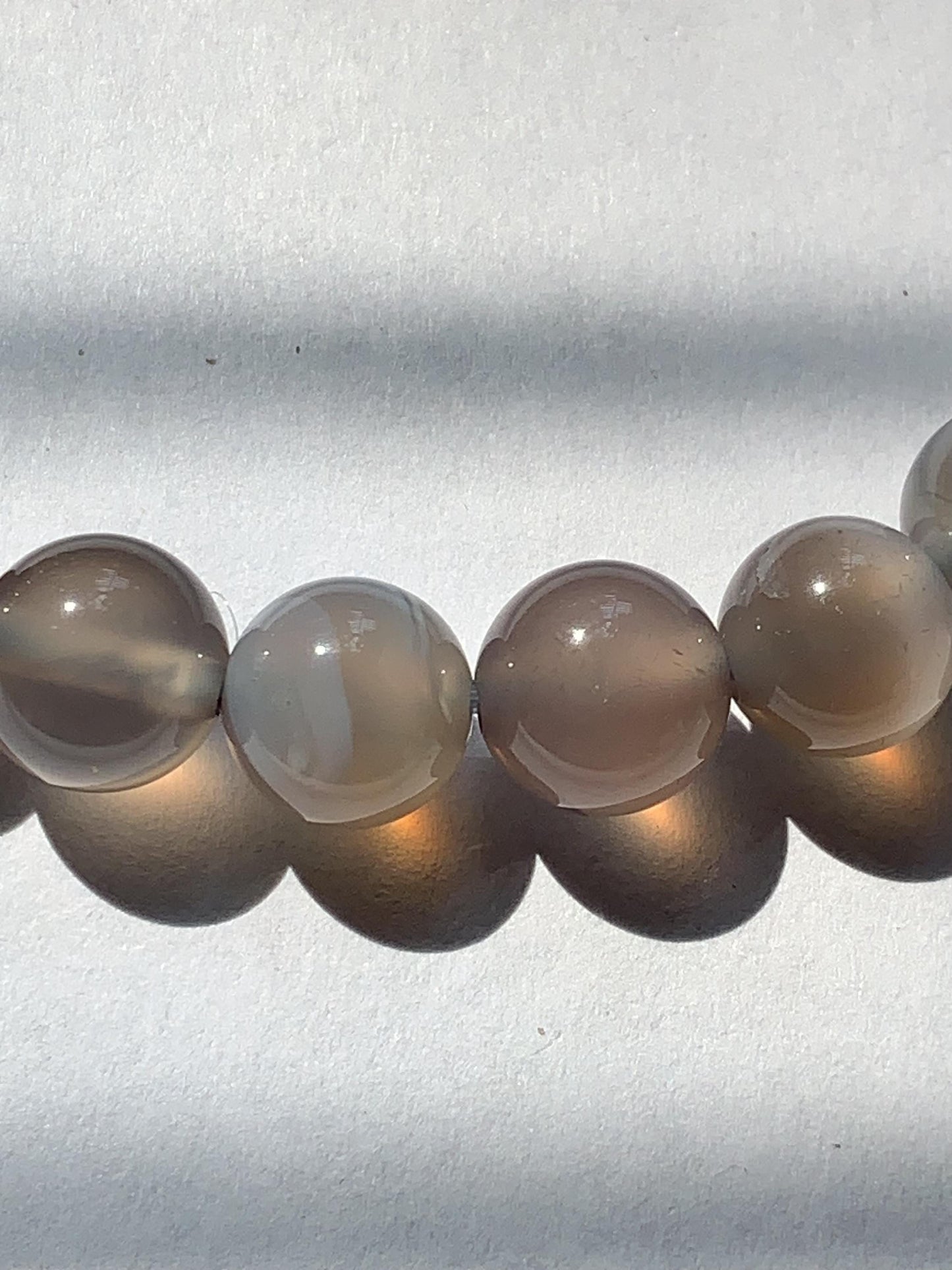 AAA Transparent Gray Agate Stretch Bracelet:  Gemstone, Handmade in USA