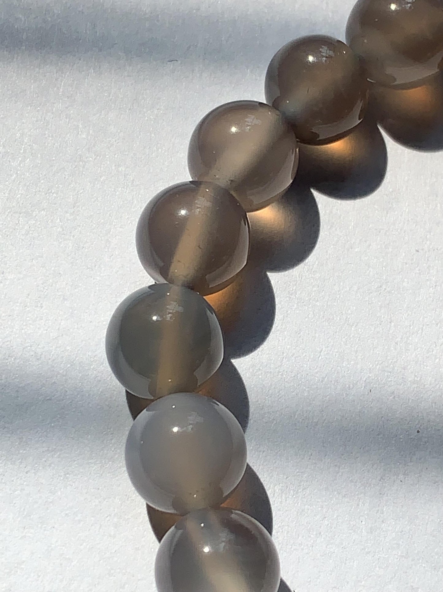 AAA Transparent Gray Agate Stretch Bracelet:  Gemstone, Handmade in USA