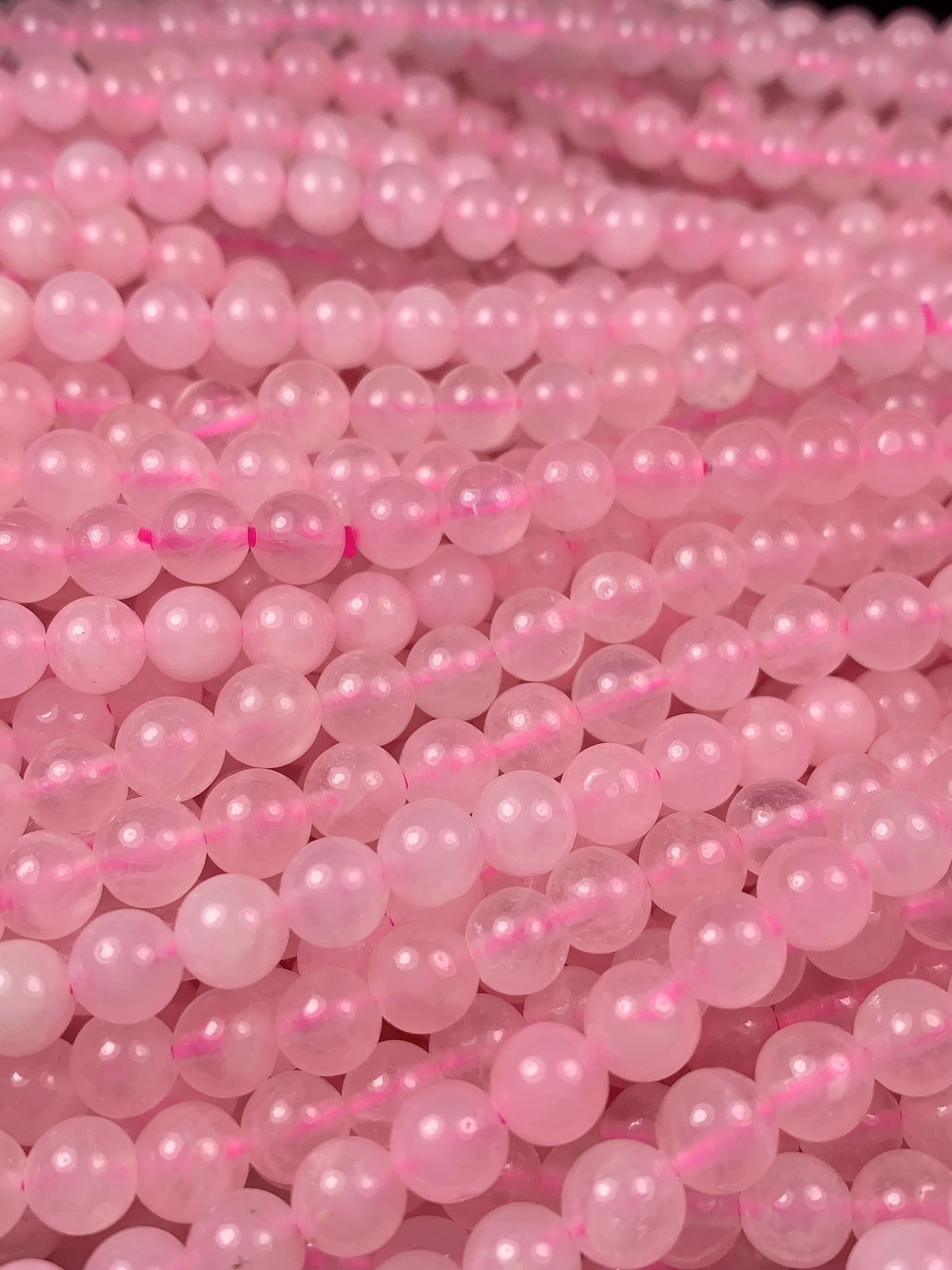 AAA Madagascar Natural Sakura Baby Pink Rose Quartz Smooth Round Beads Gemstone Strand (15.5") 4mm 6mm 8mm