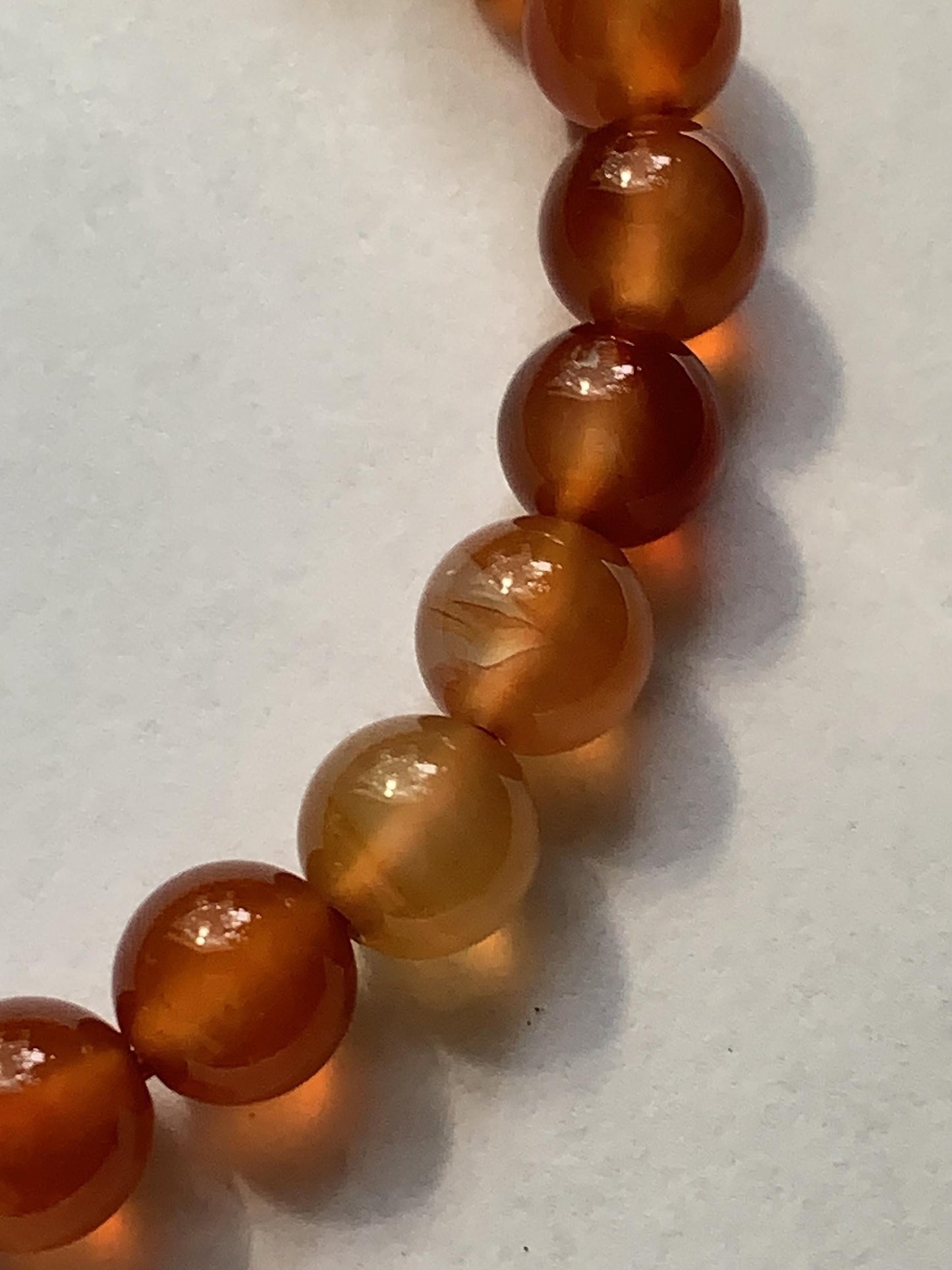 Orange Agate Stretch Bracelet: AAA Grade Gemstone, Handmade in USA