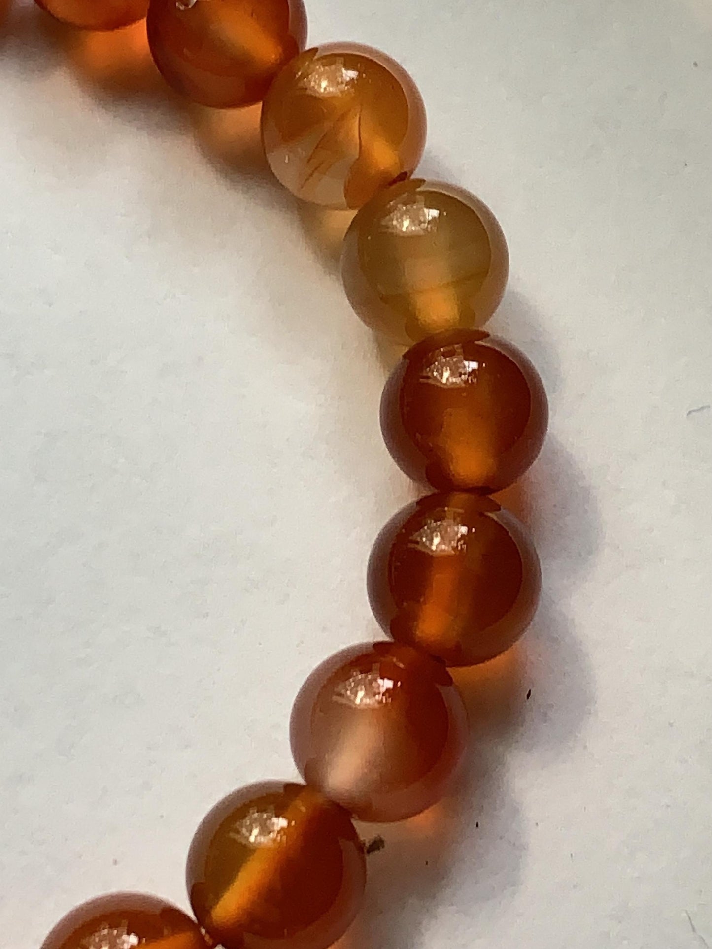 Orange Agate Stretch Bracelet: AAA Grade Gemstone, Handmade in USA