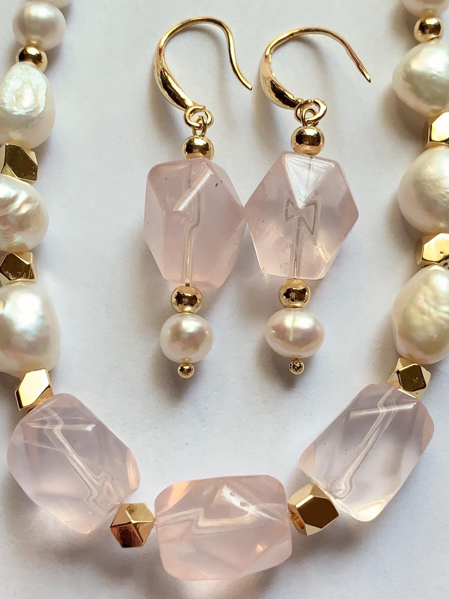 Freshwater Pearl Necklace: 14K Gold Filled Star Moon Charm