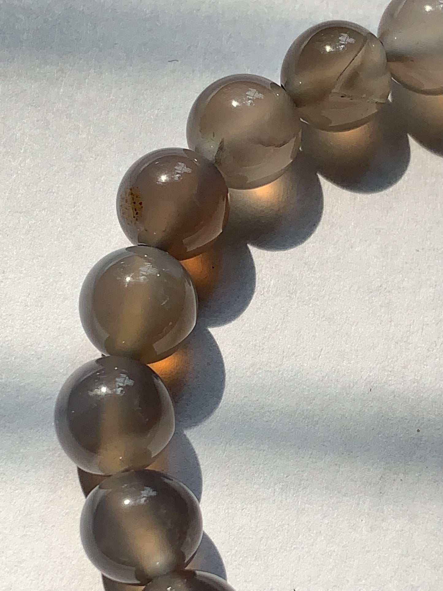 AAA Transparent Gray Agate Stretch Bracelet:  Gemstone, Handmade in USA