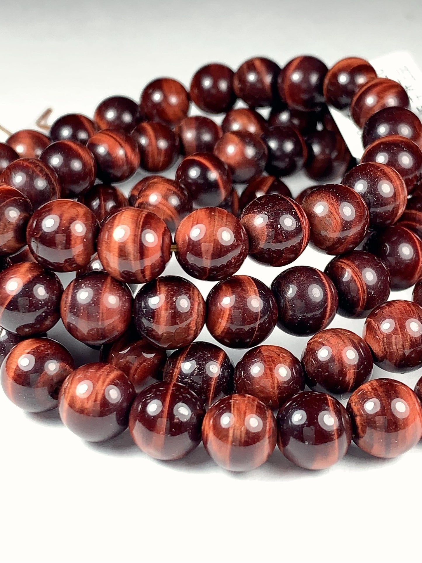 Grade AAA Genuine Natural Red Tiger's Eye Smooth Round Stretch Bracelet 8mm