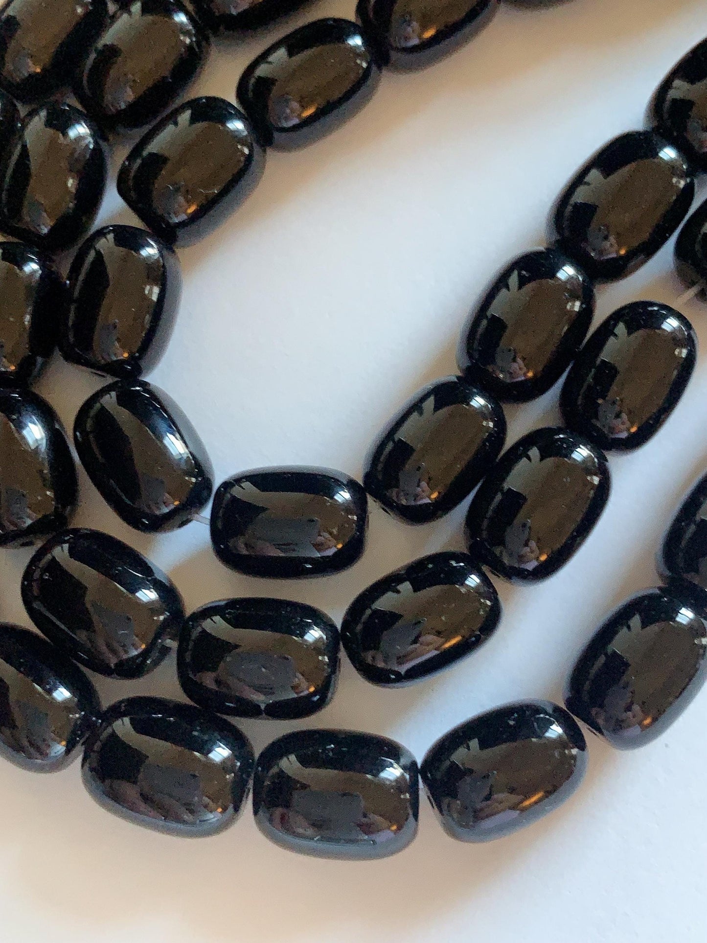 10x14mm AAA Natural Black Onyx Barrel Shape Smooth Beads 15.5" Strand
