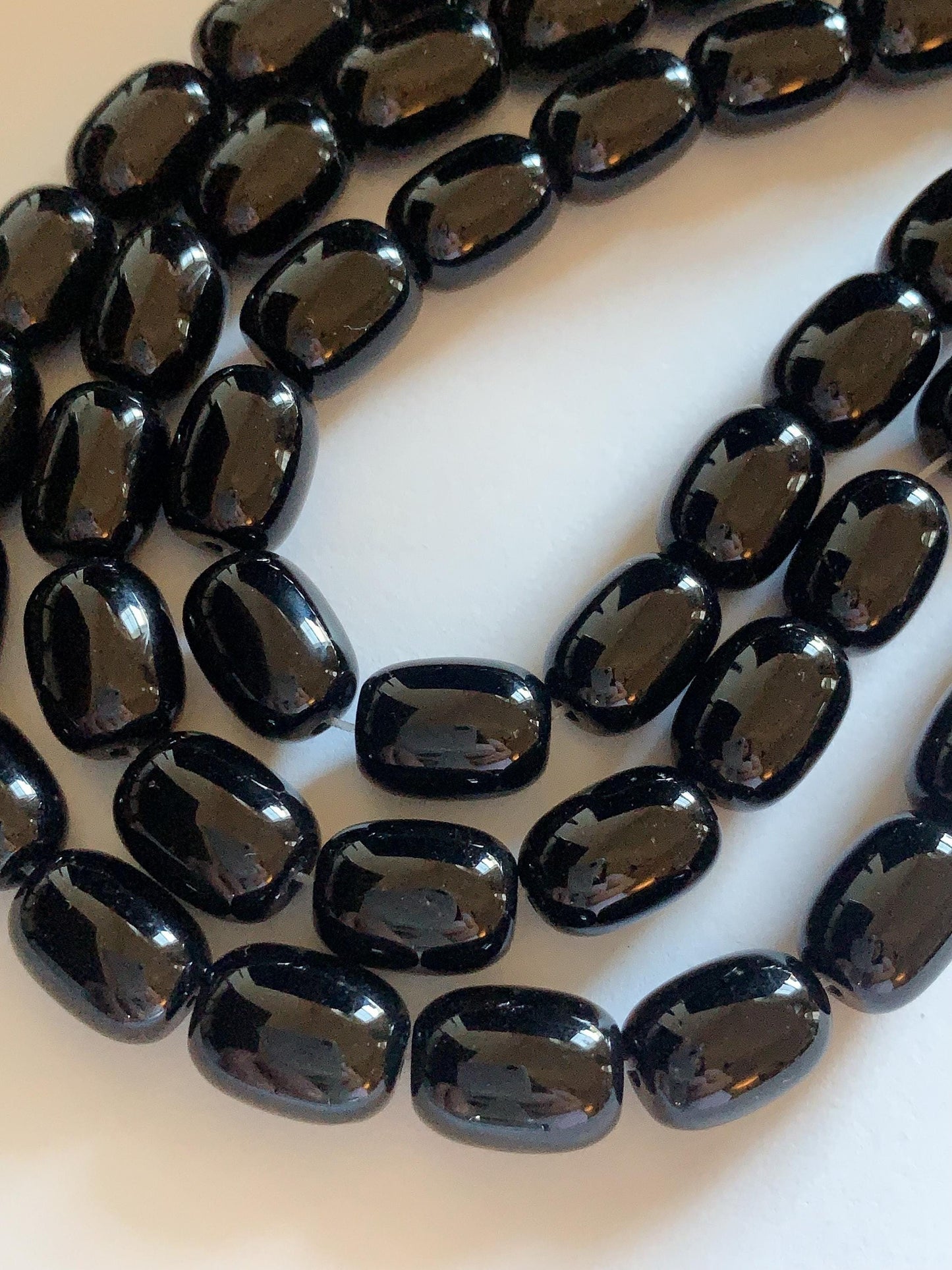 10x14mm AAA Natural Black Onyx Barrel Shape Smooth Beads 15.5" Strand