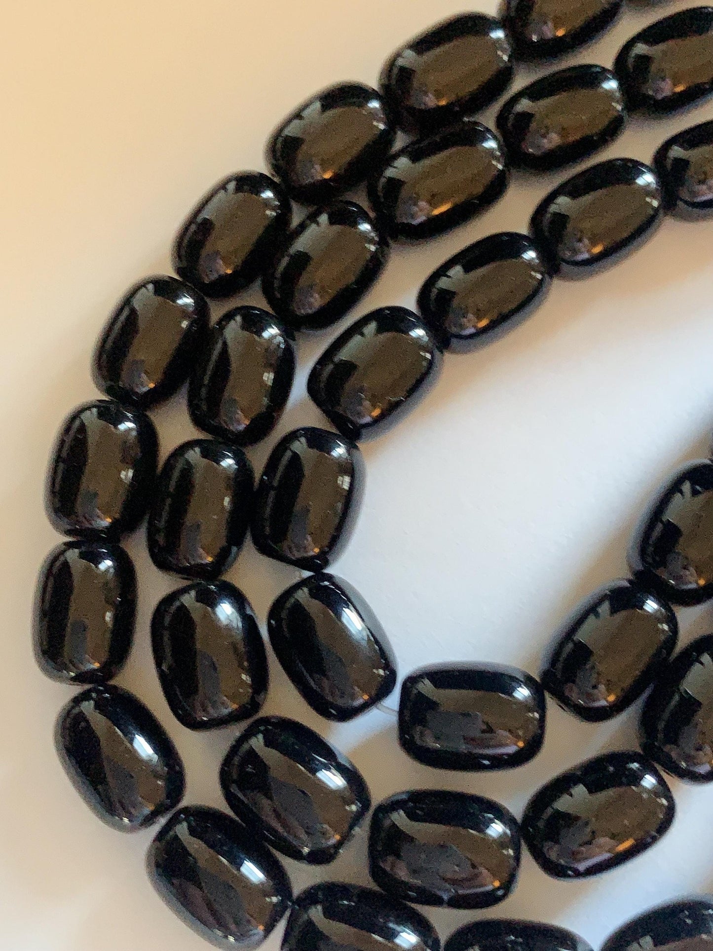 10x14mm AAA Natural Black Onyx Barrel Shape Smooth Beads 15.5" Strand