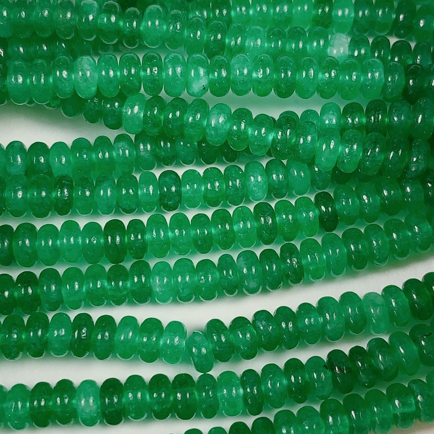 2x4mm Natural Green Agate Smooth Rondelle Beads 15 Strand