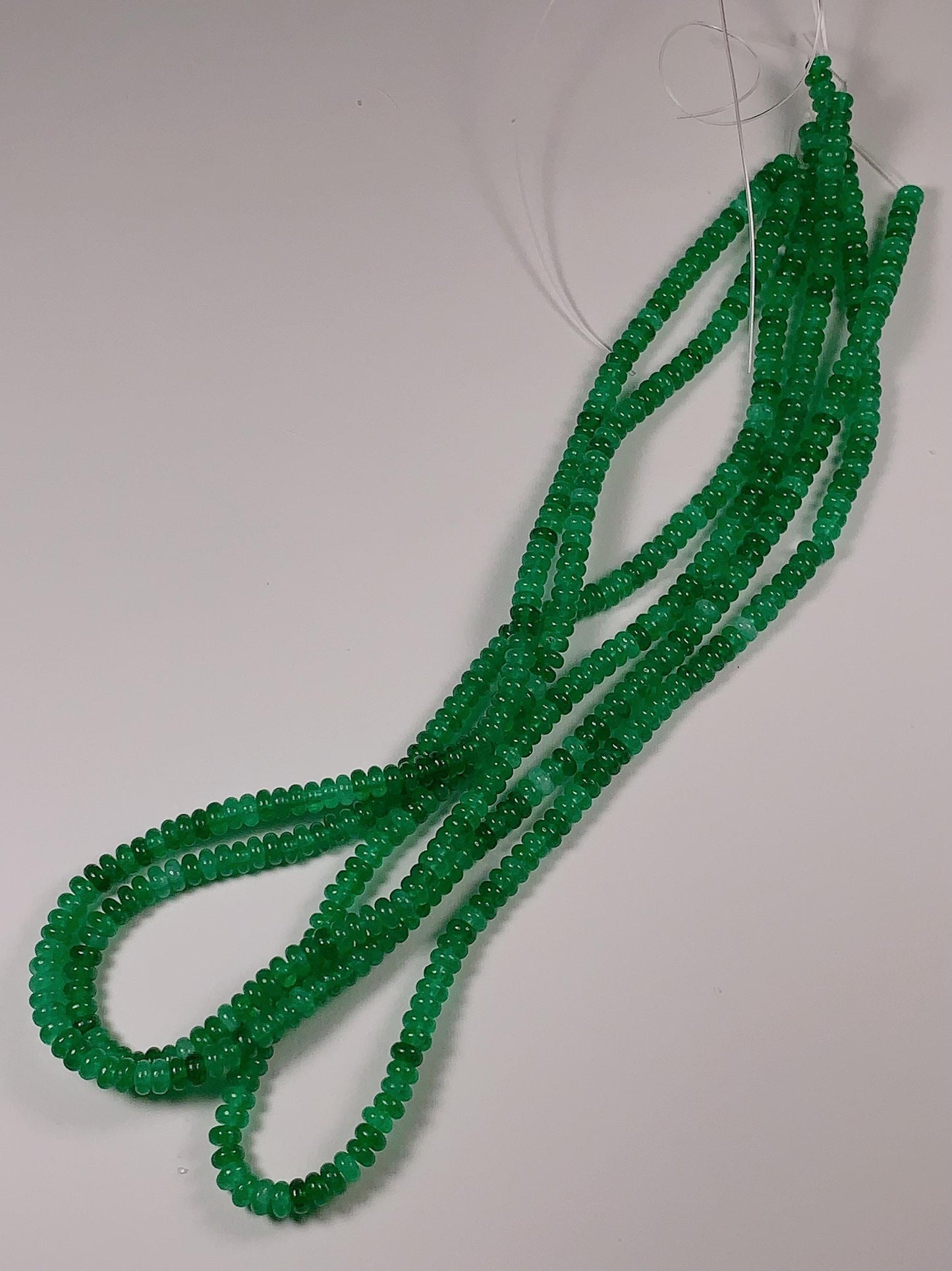 2x4mm Natural Green Agate Smooth Rondelle Beads 15 Strand