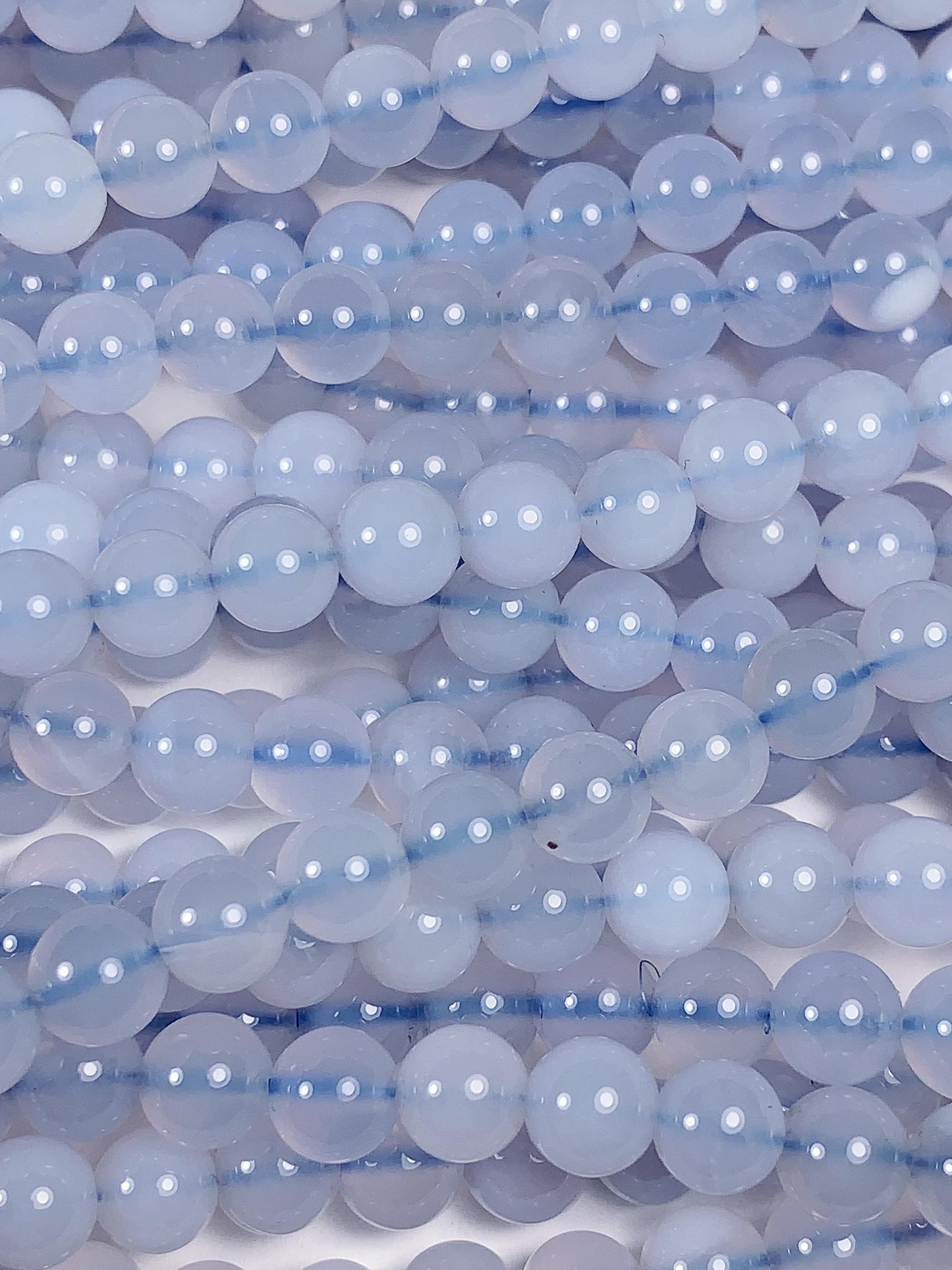 6mm AAA Natural Blue Agate Beads: Gemstone Strand (15.5")