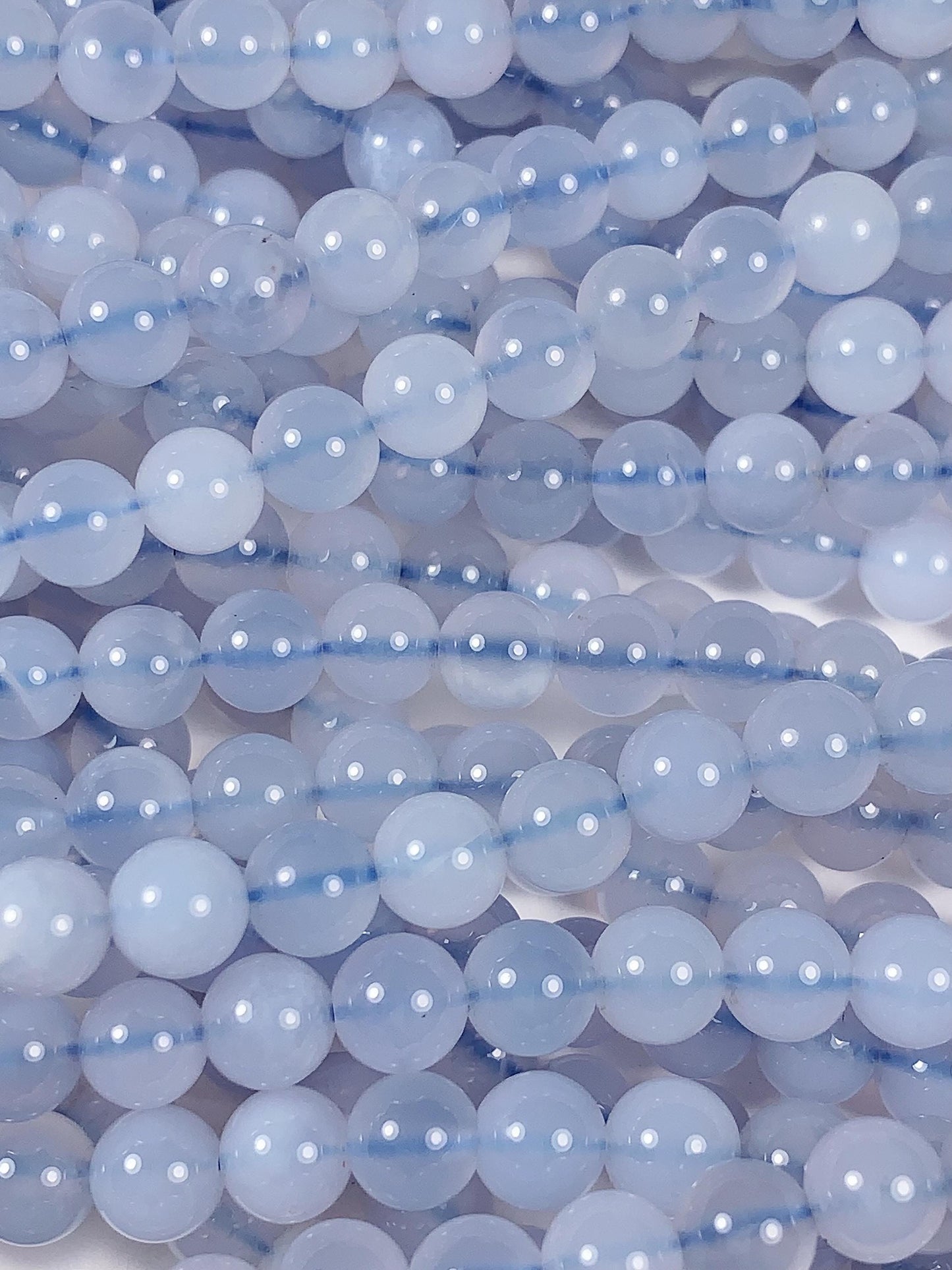 6mm AAA Natural Blue Agate Beads: Gemstone Strand (15.5")