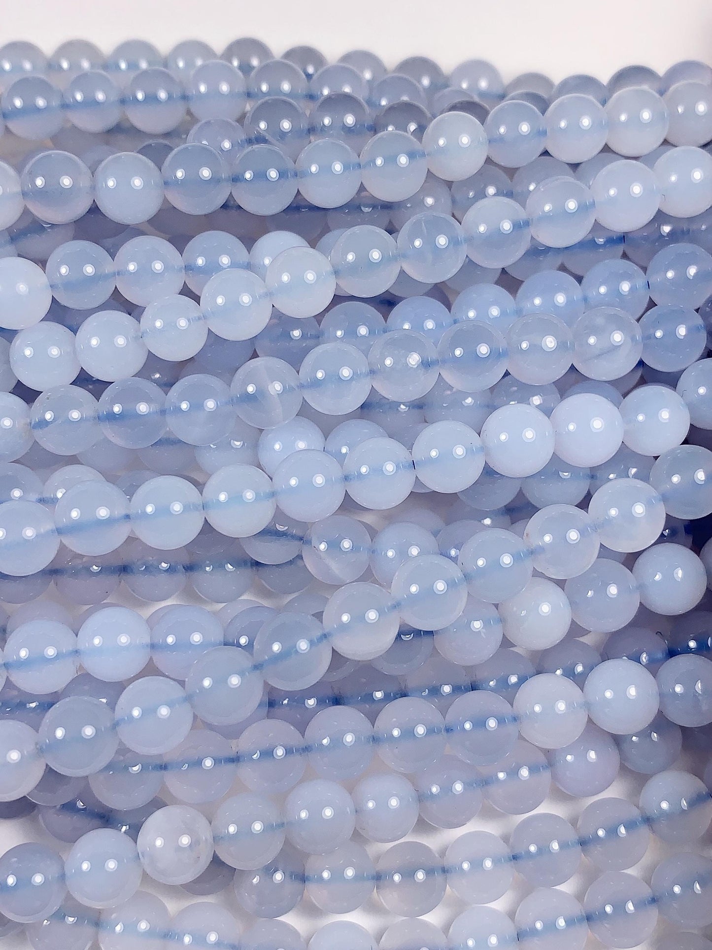 6mm AAA Natural Blue Agate Beads: Gemstone Strand (15.5")