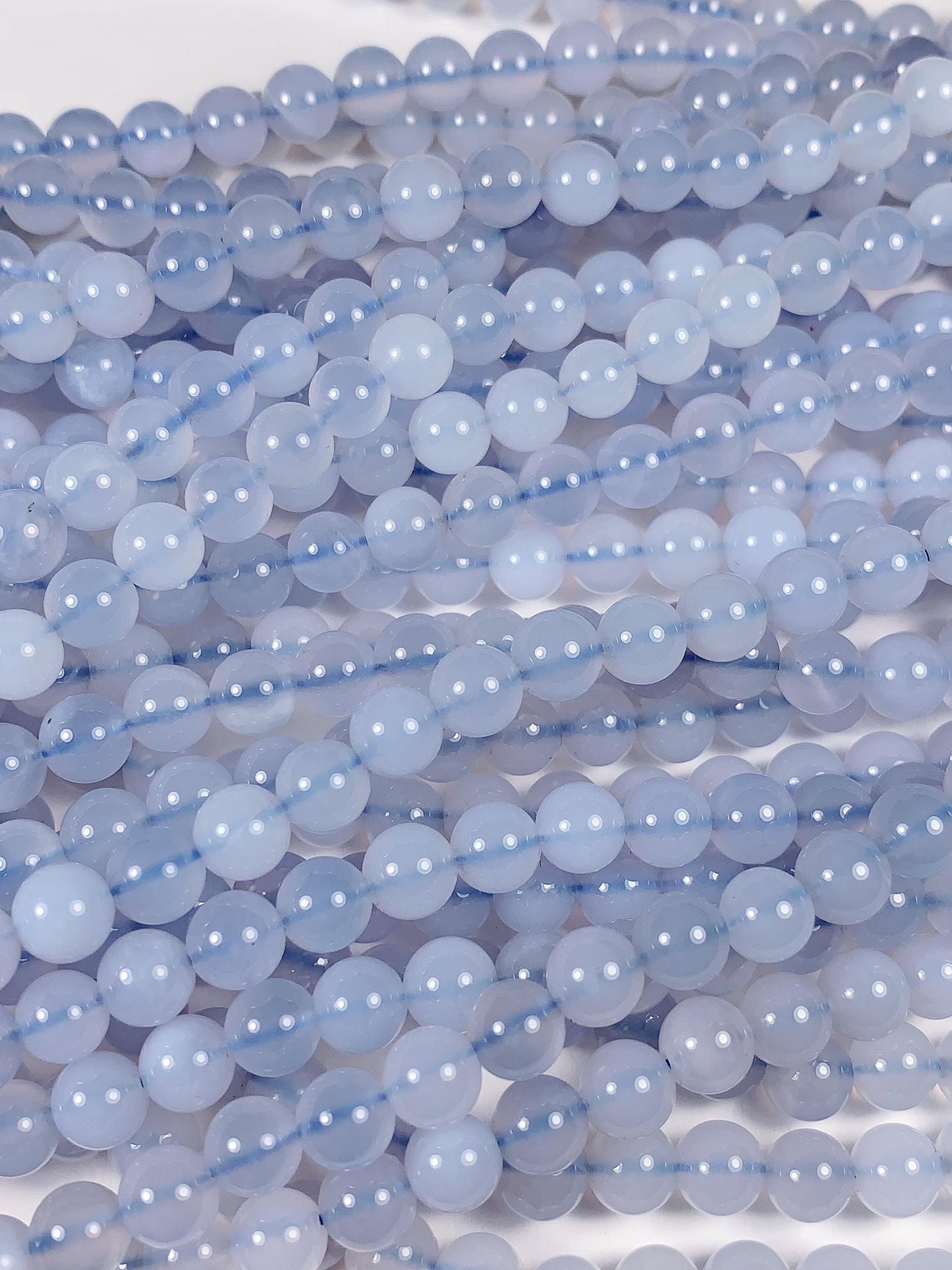 6mm AAA Natural Blue Agate Beads: Gemstone Strand (15.5")