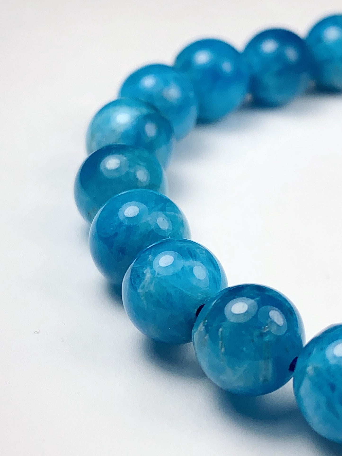 Natural Blue Apatite Bracelet: 8mm Gemstone Beads, PhoebeArt Design