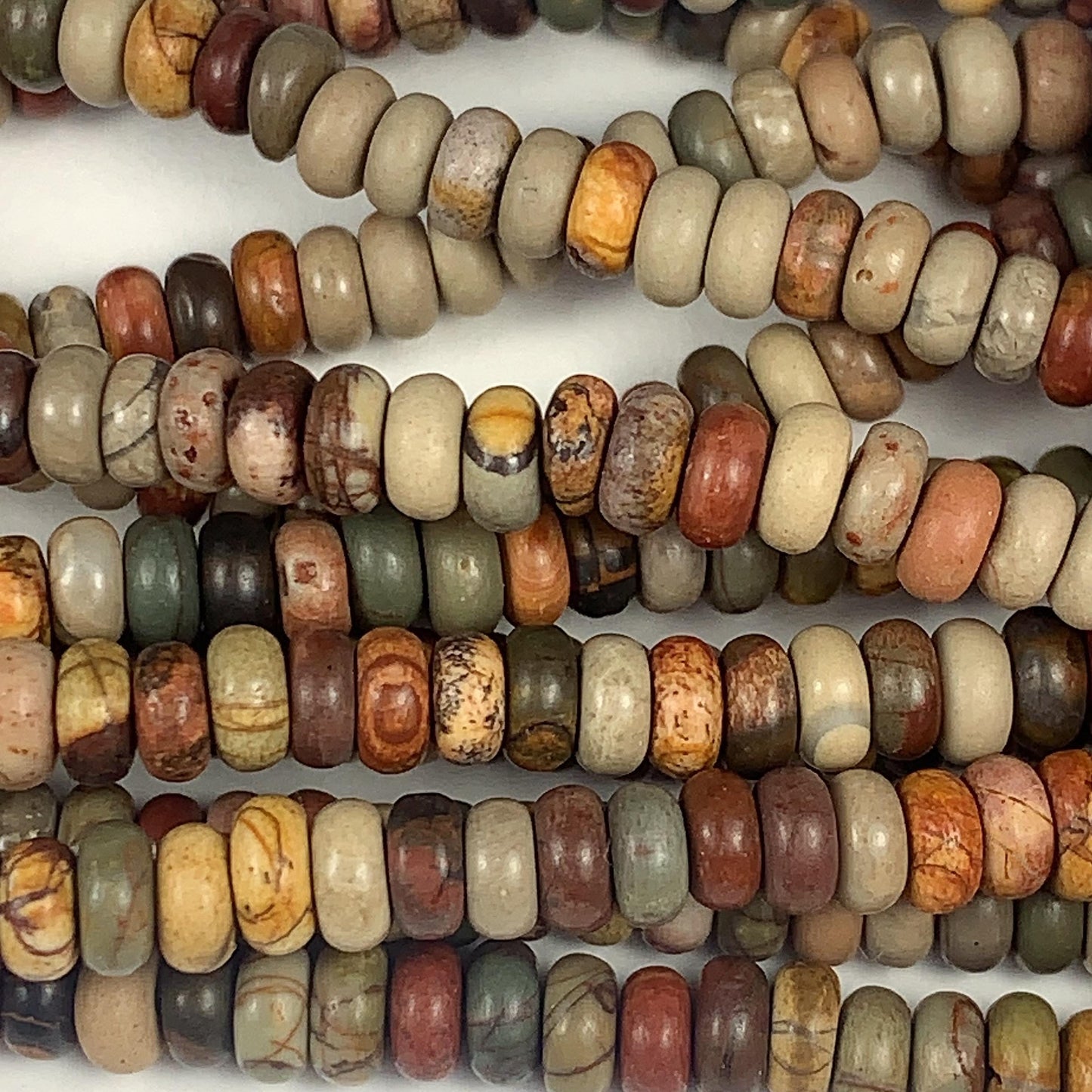 2x4mm Good Quality Natural Red Green Yellow  Turquoise Smooth Rondelle Beads 15" Strand