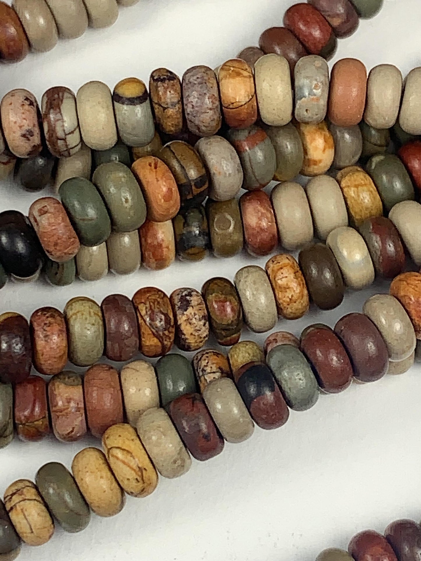 2x4mm Good Quality Natural Red Green Yellow  Turquoise Smooth Rondelle Beads 15" Strand