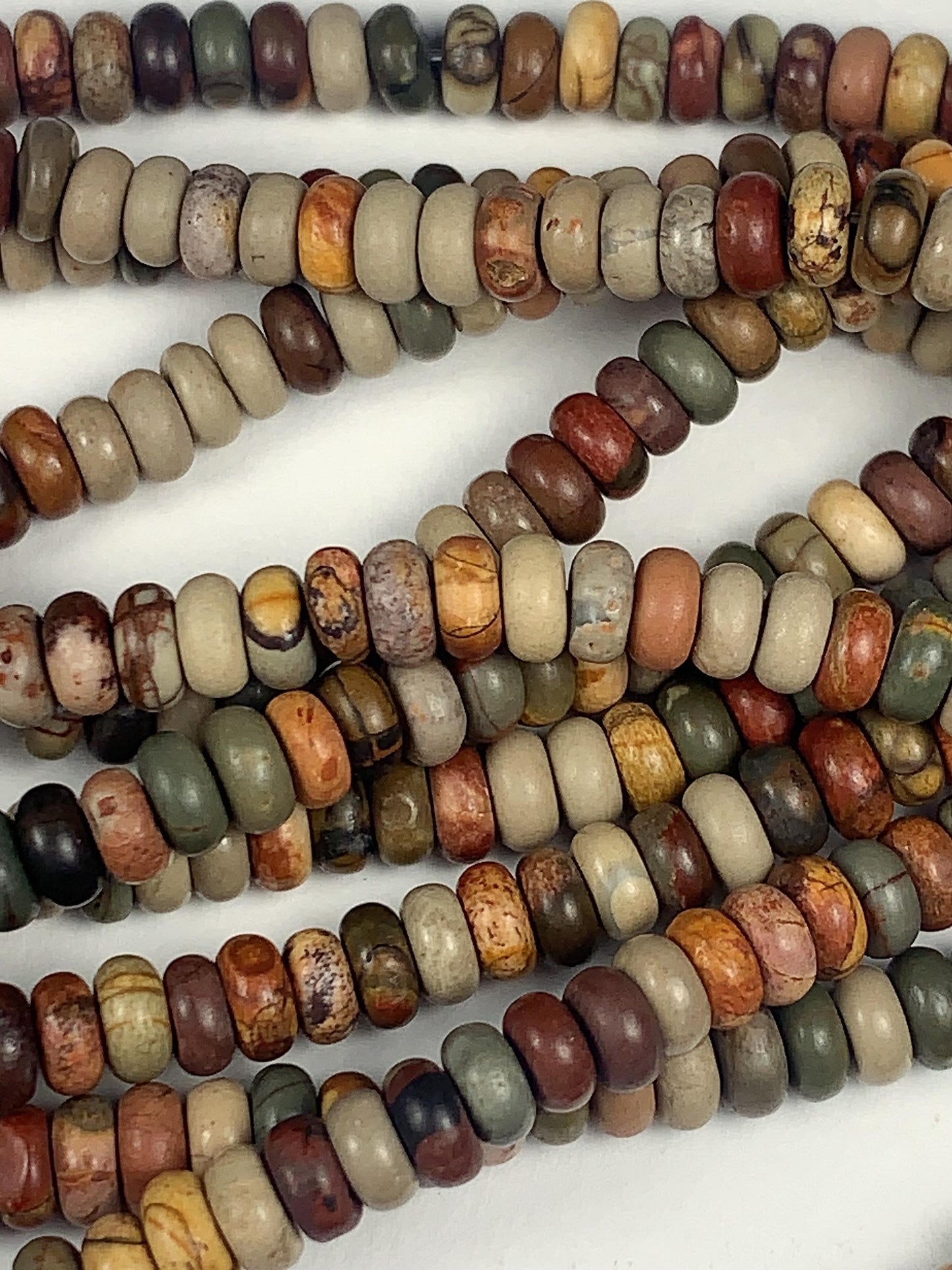2x4mm Good Quality Natural Red Green Yellow  Turquoise Smooth Rondelle Beads 15" Strand